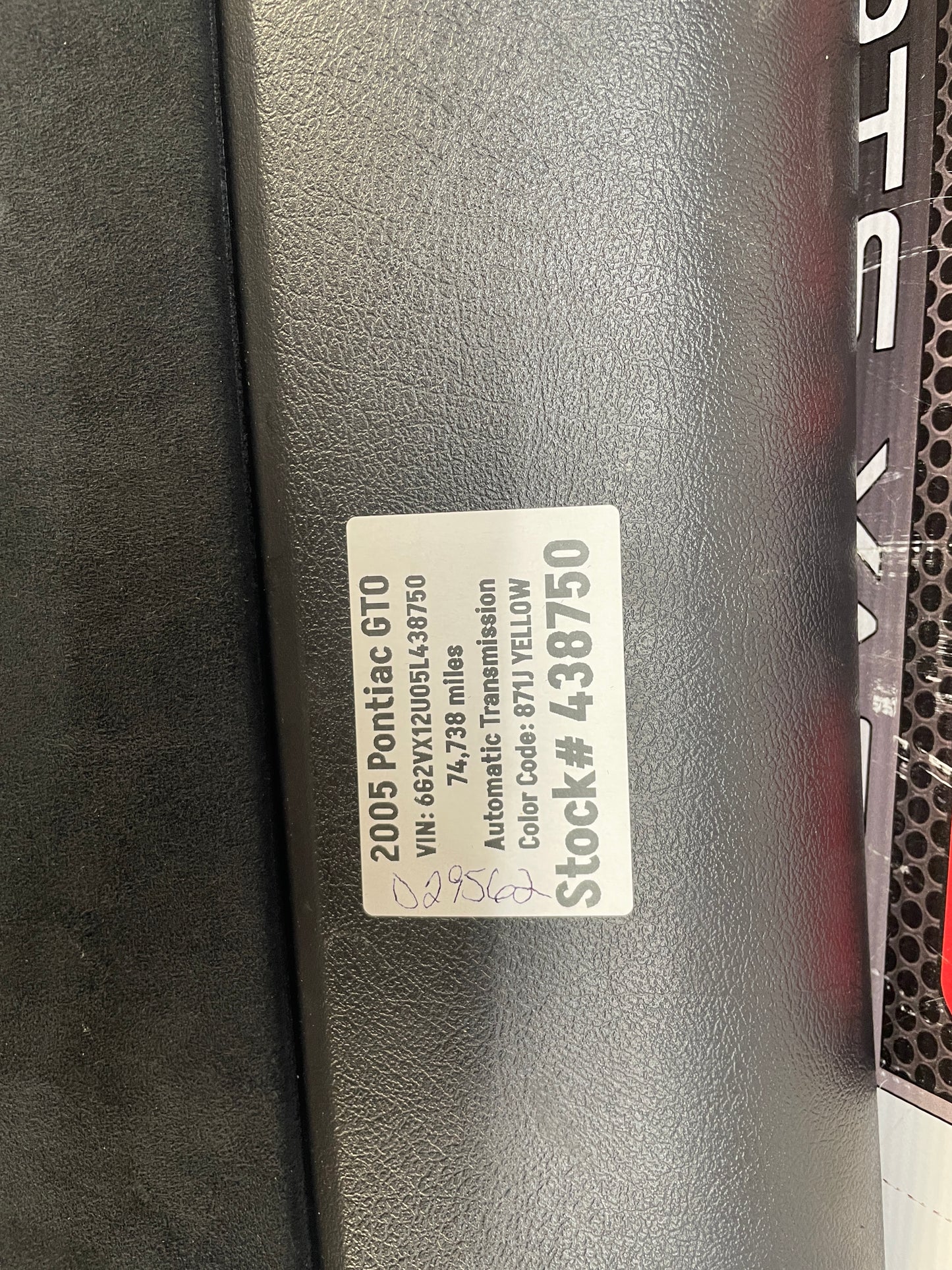 2005 Pontiac GTO Glove Box Assembly Compartment Black Suede OEM