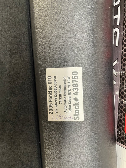 2005 Pontiac GTO Glove Box Assembly Compartment Black Suede OEM