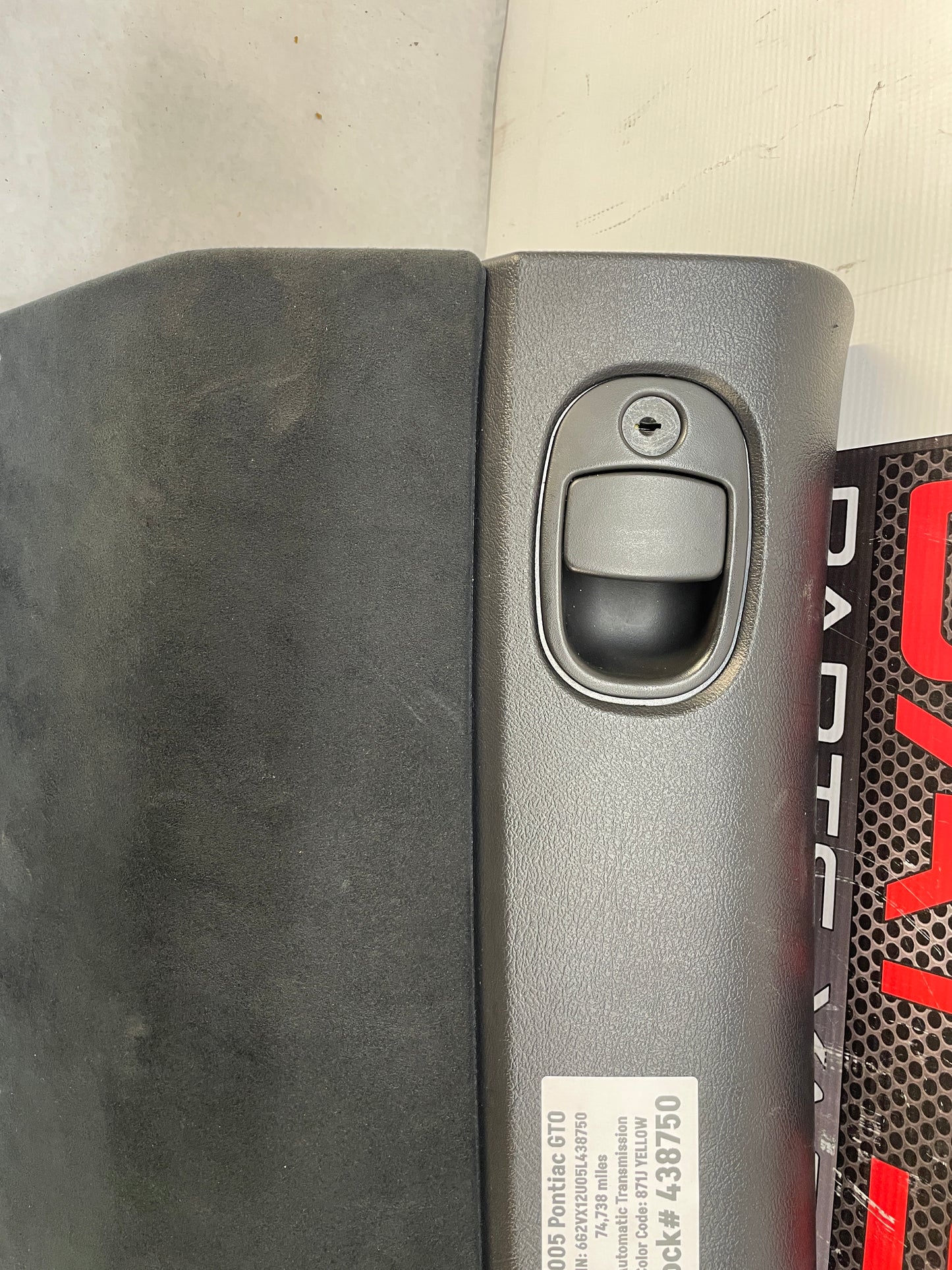 2005 Pontiac GTO Glove Box Assembly Compartment Black Suede OEM