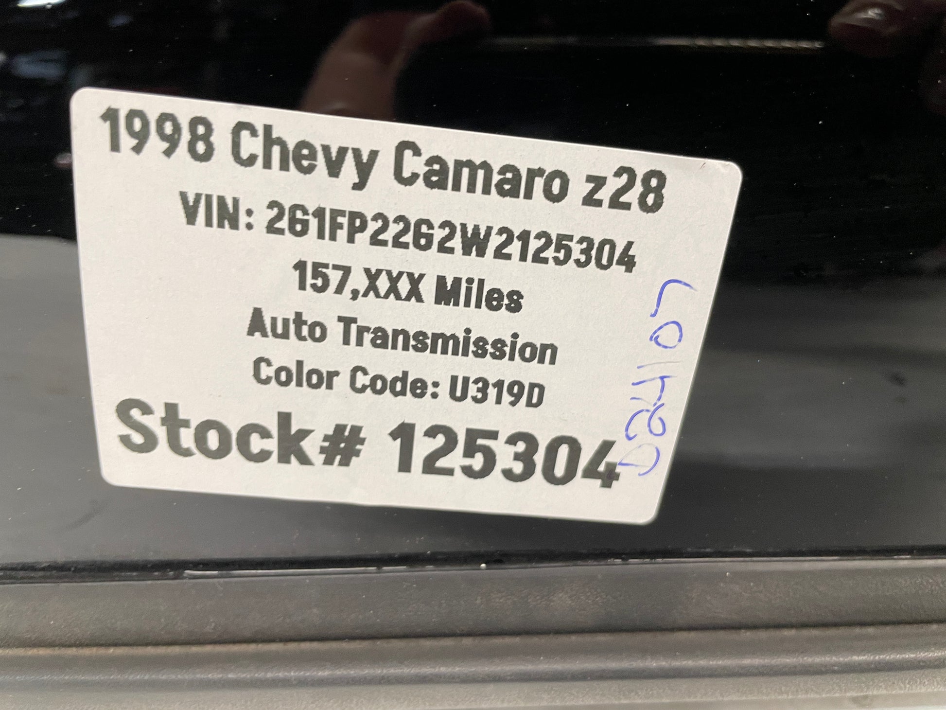1998 Chevy Camaro Z28 RH Passenger T-Top Roof Glass Window Panel OEM - Day's Parts Yard