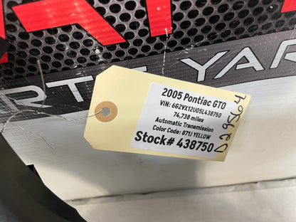 2005 Pontiac GTO Black Suede Lower Dash Knee Bolster Fuse Cover OEM