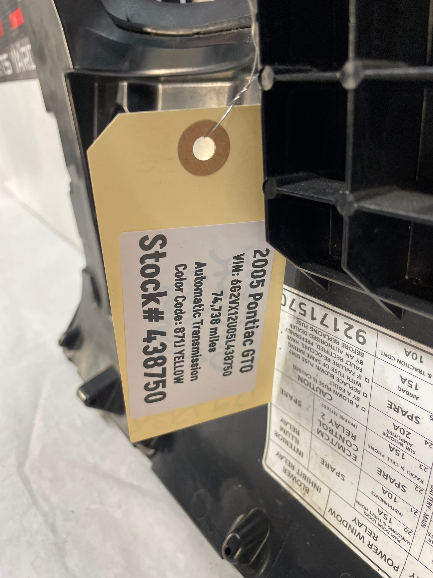 2005 Pontiac GTO Black Suede Lower Dash Knee Bolster Fuse Cover OEM