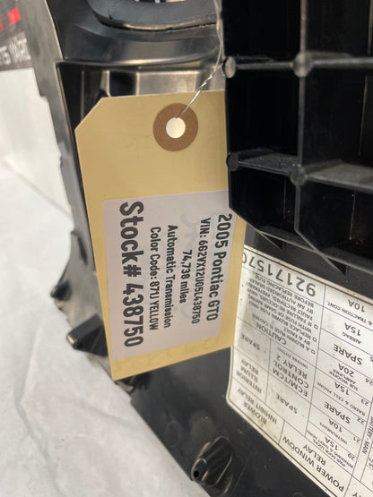 2005 Pontiac GTO Black Suede Lower Dash Knee Bolster Fuse Cover OEM