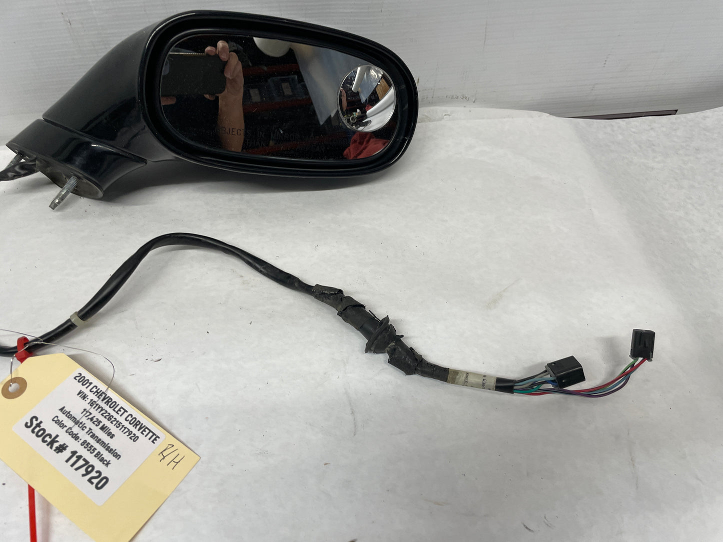2001 Chevy C5 Corvette RH Passenger Exterior Out Side Mirror Black OEM - Day's Parts Yard