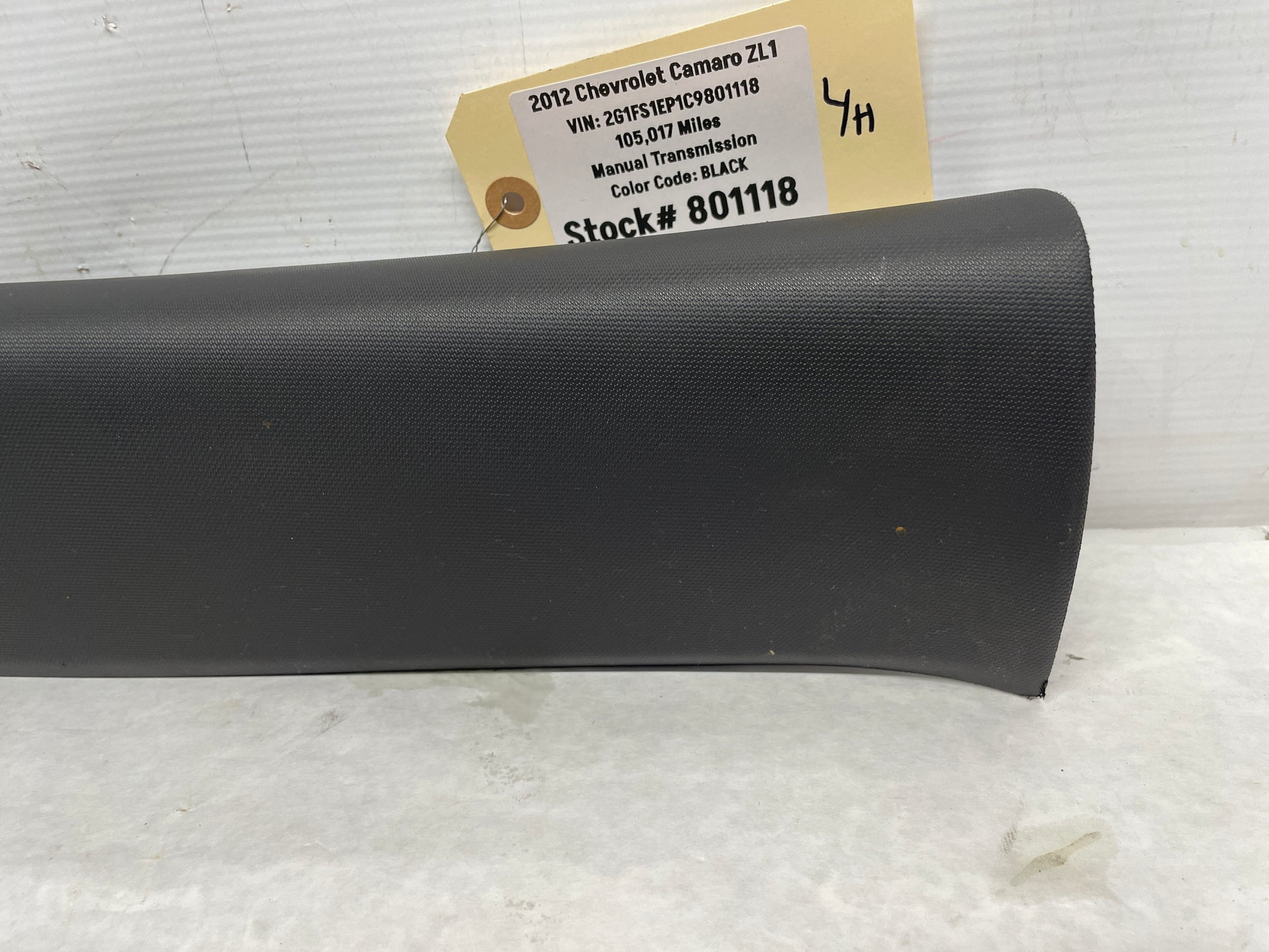 2012 Chevy Camaro LH Driver Interior A Pillar Trim OEM - Day's Parts Yard
