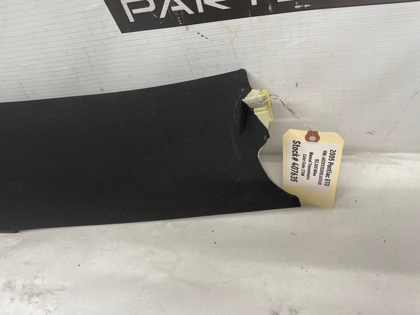 2005 Pontiac GTO RH Passenger Rear C Pillar Trim Seat Belt Cover OEM