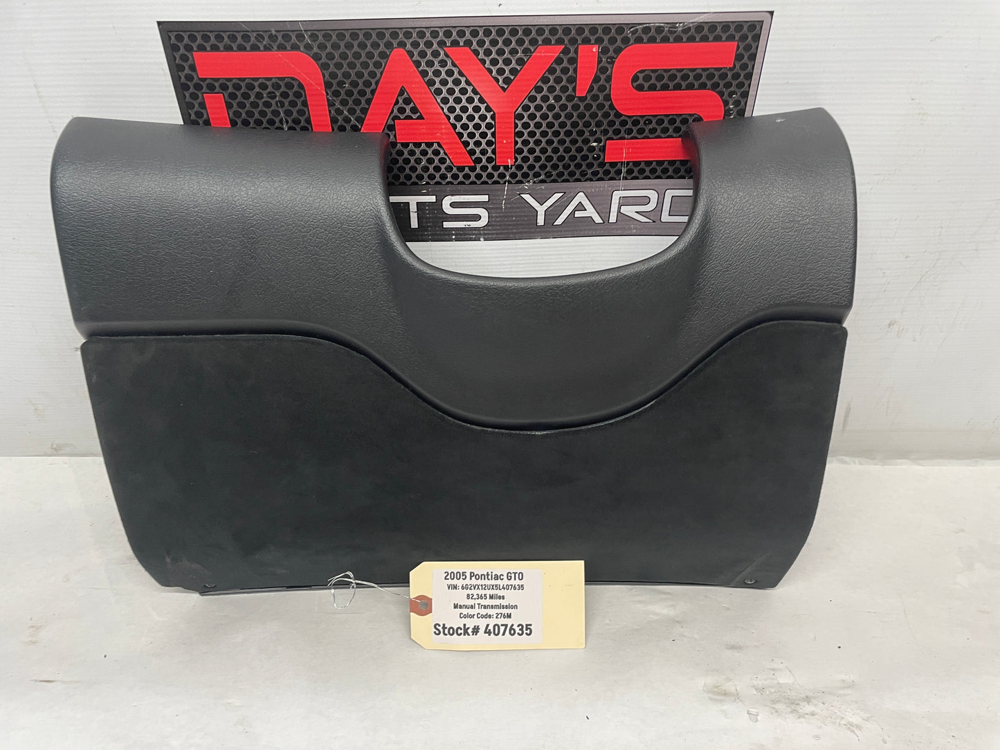 2005 Pontiac GTO Black Suede Interior Knee Bolster Fuse Box Block Cover OEM