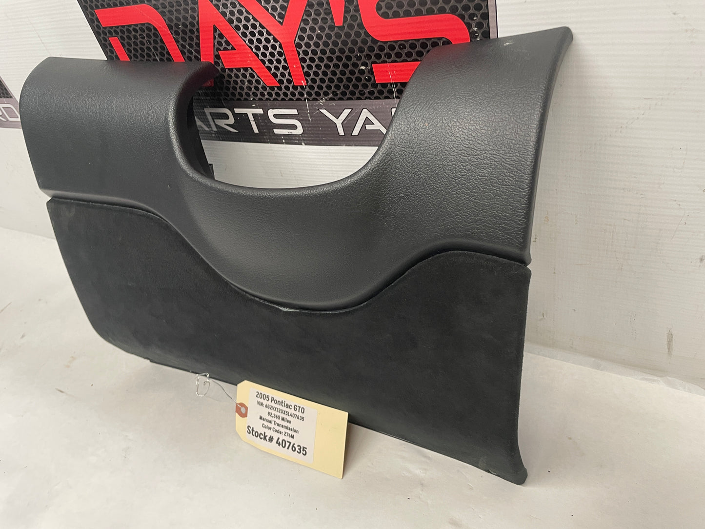 2005 Pontiac GTO Black Suede Interior Knee Bolster Fuse Box Block Cover OEM