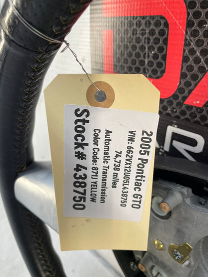 2005 Pontiac GTO Steering Wheel Yellow Stitching OEM