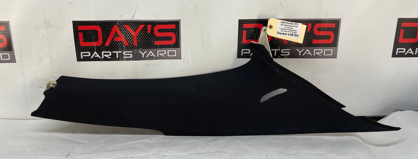 2005 Pontiac GTO LH Driver Rear Interior Quarter C Pillar Seat Belt Cover Trim Panel OEM