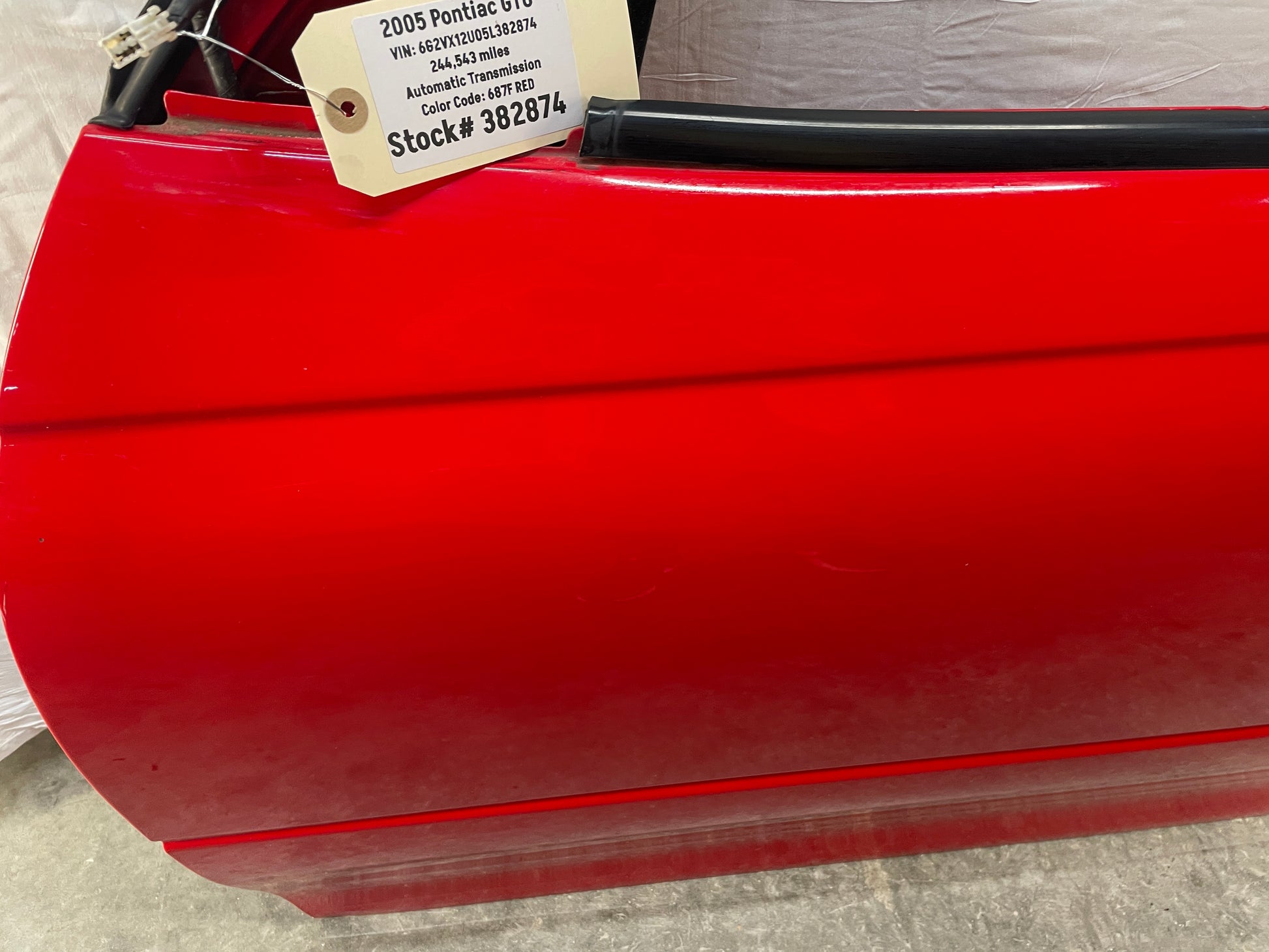 2005 Pontiac GTO LH Driver Exterior Door Red OEM - Day's Parts Yard
