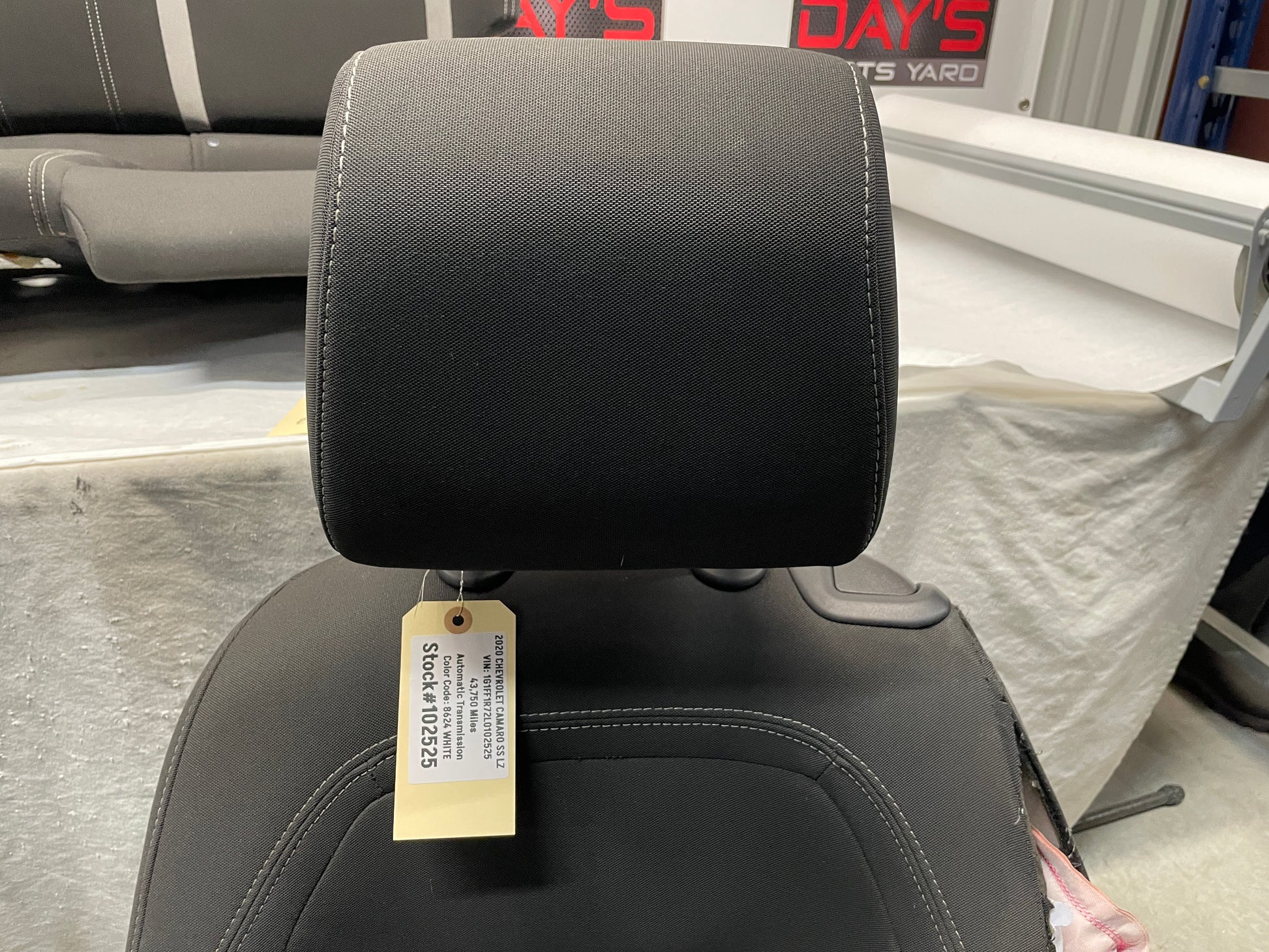 2020 Chevy Camaro SS LZ Seats Fronts and Rears Black and Gray Cloth OEM - Day's Parts Yard