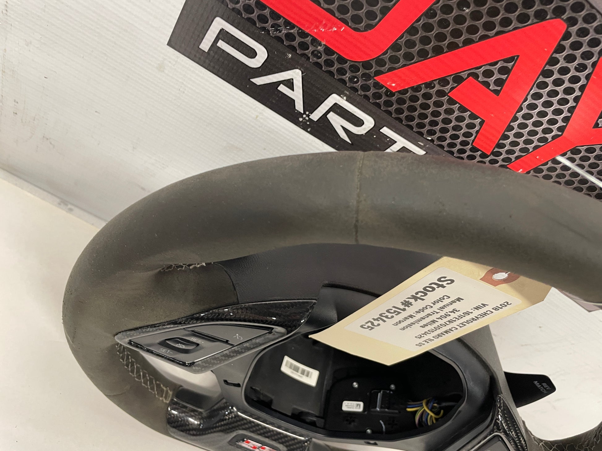 2018 Chevy Camaro 1LE SS Steering Wheel Suede Alcantara w/ Carbon Fiber Trim OEM - Day's Parts Yard