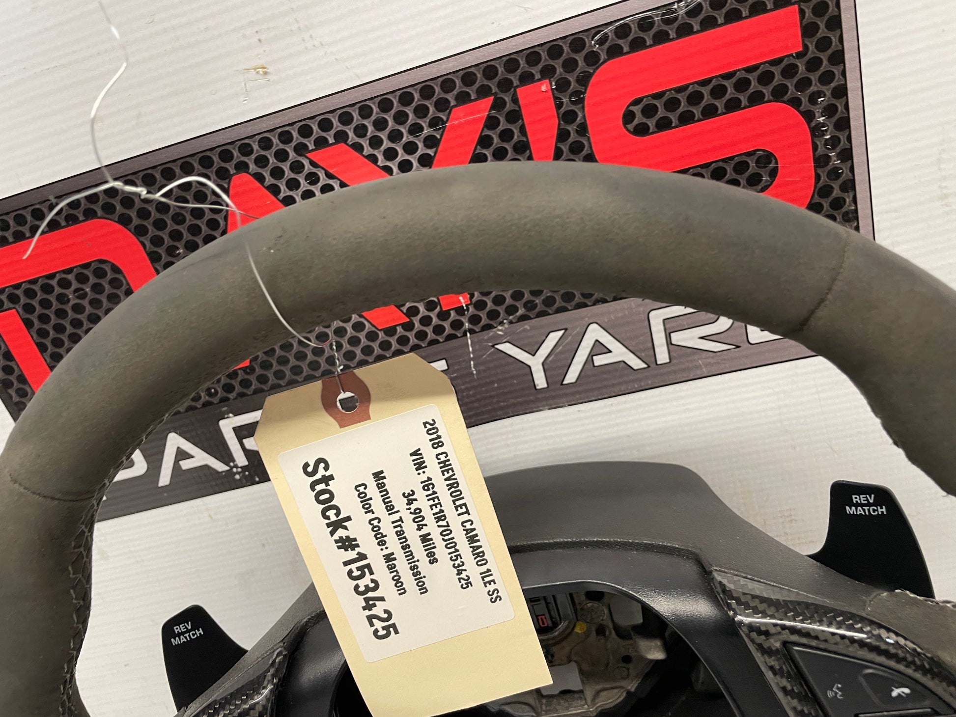 2018 Chevy Camaro 1LE SS Steering Wheel Suede Alcantara w/ Carbon Fiber Trim OEM - Day's Parts Yard