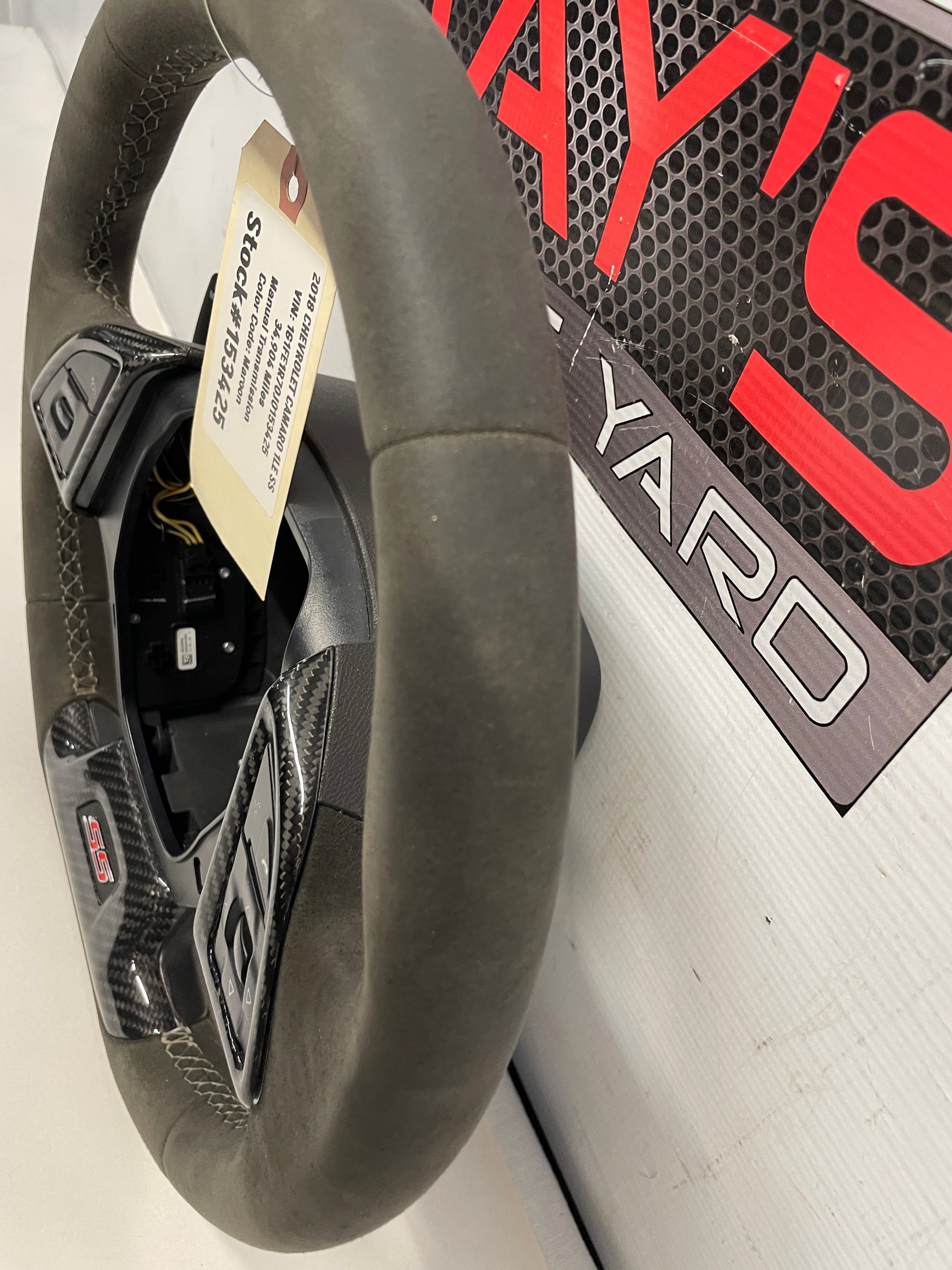 2018 Chevy Camaro 1LE SS Steering Wheel Suede Alcantara w/ Carbon Fiber Trim OEM - Day's Parts Yard
