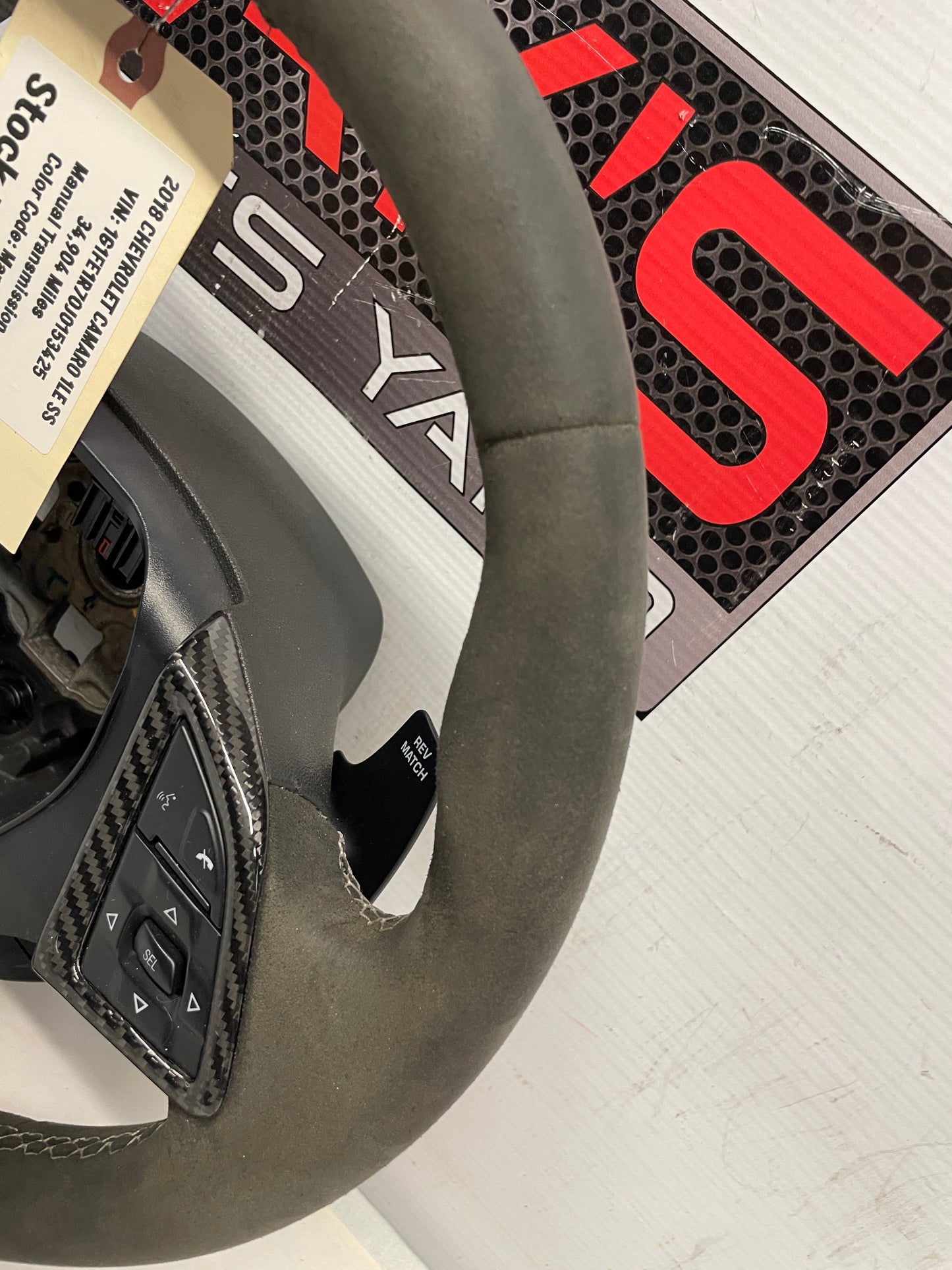2018 Chevy Camaro 1LE SS Steering Wheel Suede Alcantara w/ Carbon Fiber Trim OEM - Day's Parts Yard