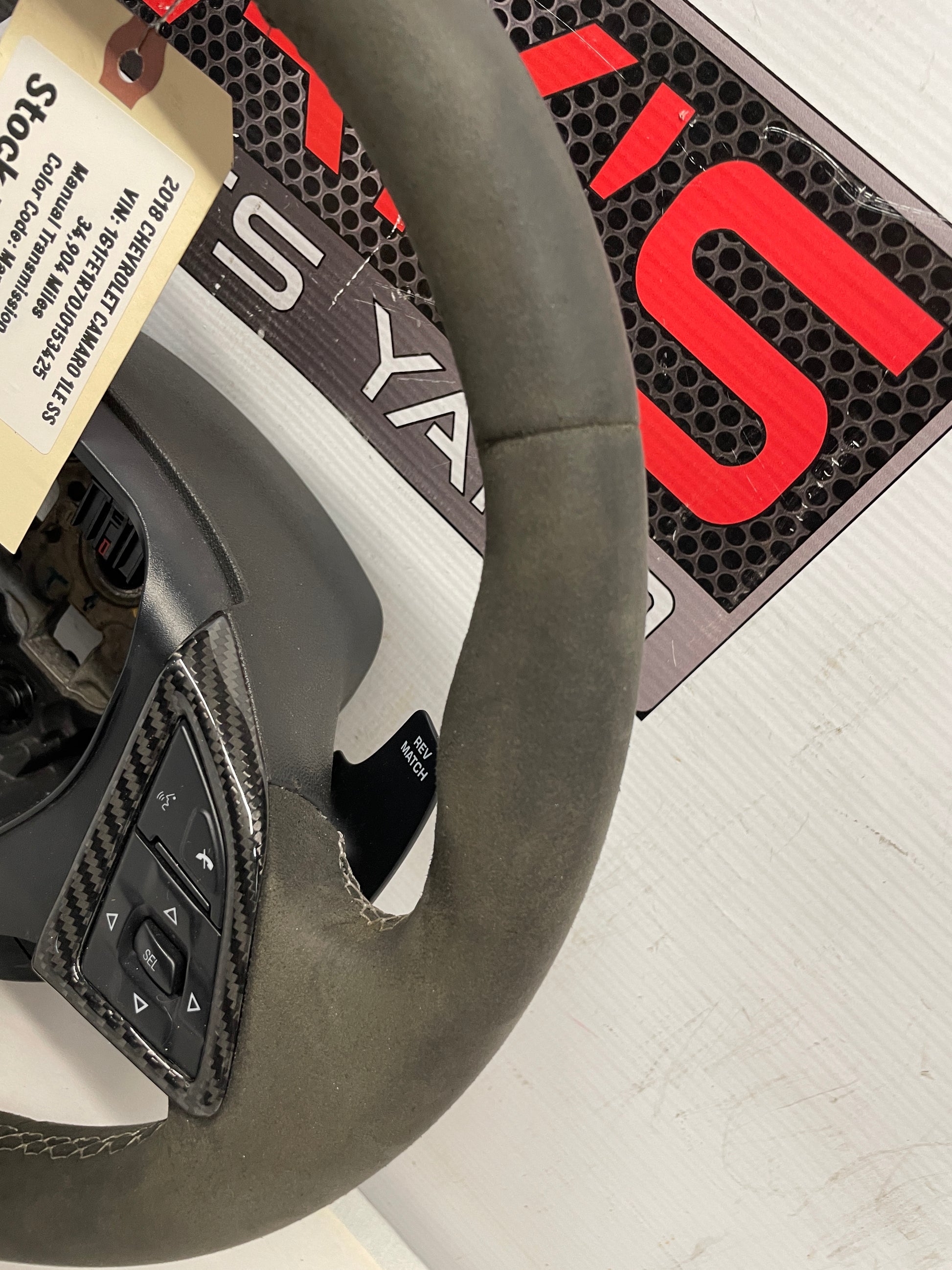 2018 Chevy Camaro 1LE SS Steering Wheel Suede Alcantara w/ Carbon Fiber Trim OEM - Day's Parts Yard