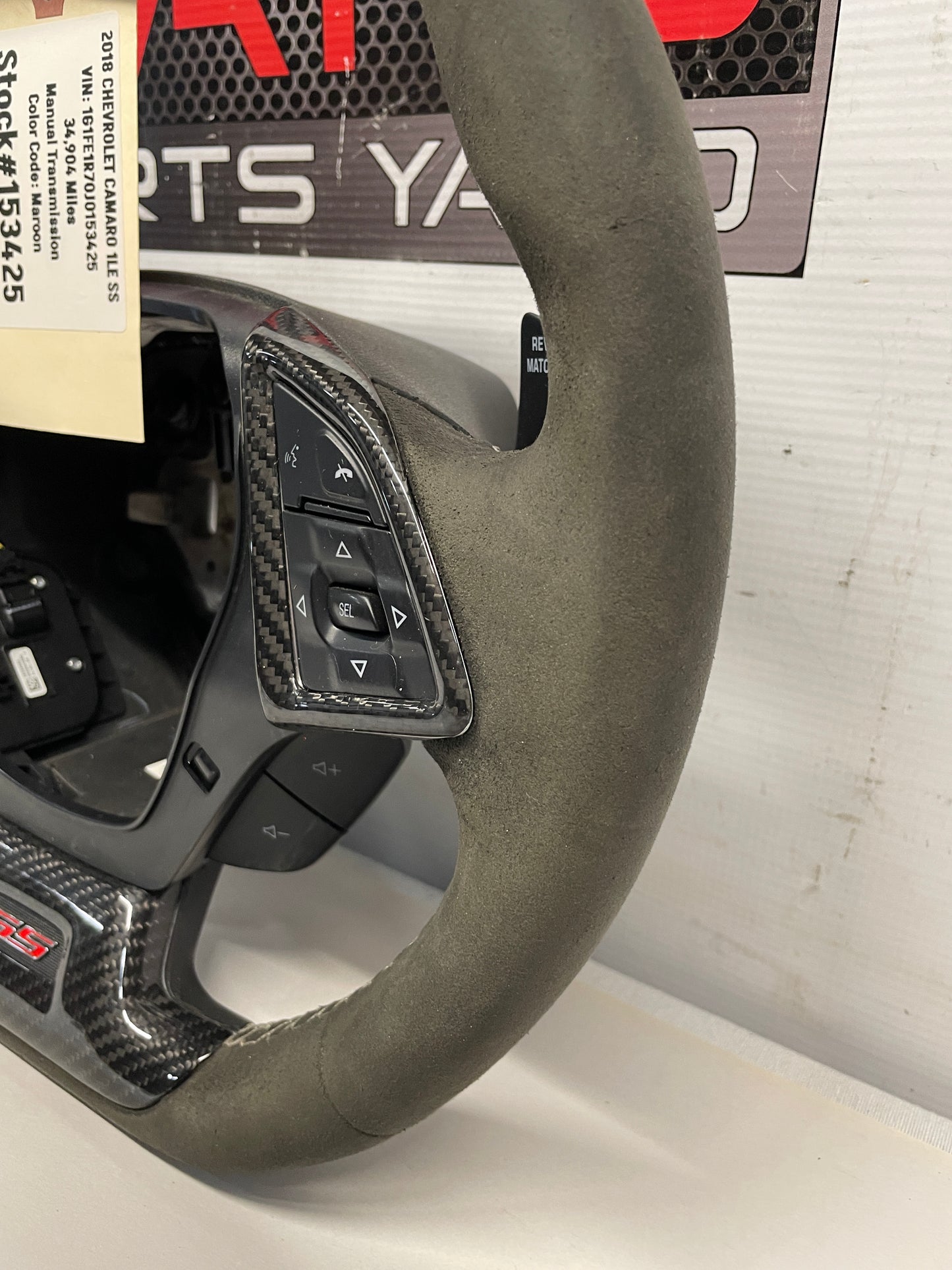 2018 Chevy Camaro 1LE SS Steering Wheel Suede Alcantara w/ Carbon Fiber Trim OEM - Day's Parts Yard