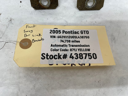 2005 Pontiac GTO Front Suspension Stabilizer Sway Bar Brackets Clamps OEM