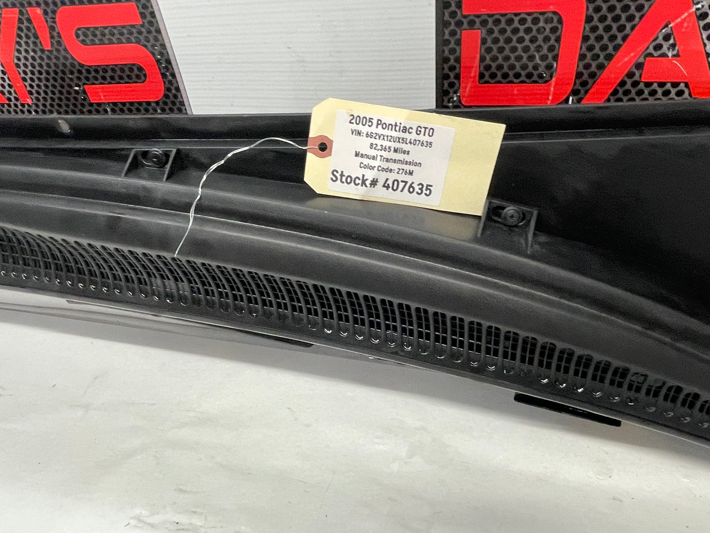 2005 Pontiac GTO Complete Windshield Wiper Cowl Assembly OEM