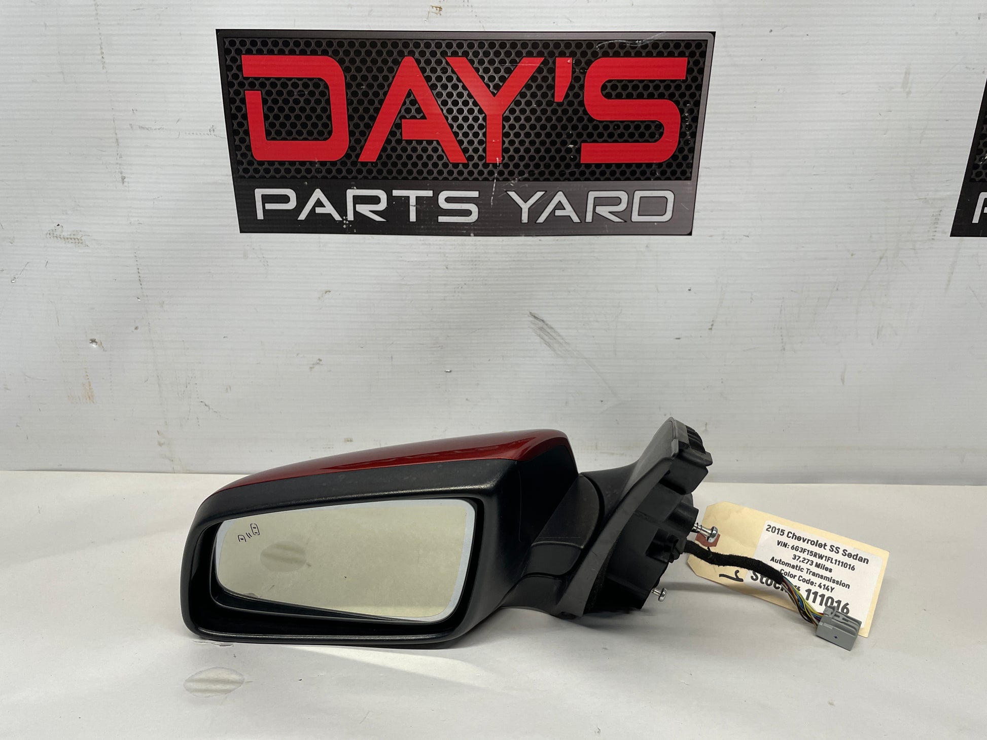 2015 Chevy SS Sedan LH Driver Exterior Door Mirror OEM - Day's Parts Yard