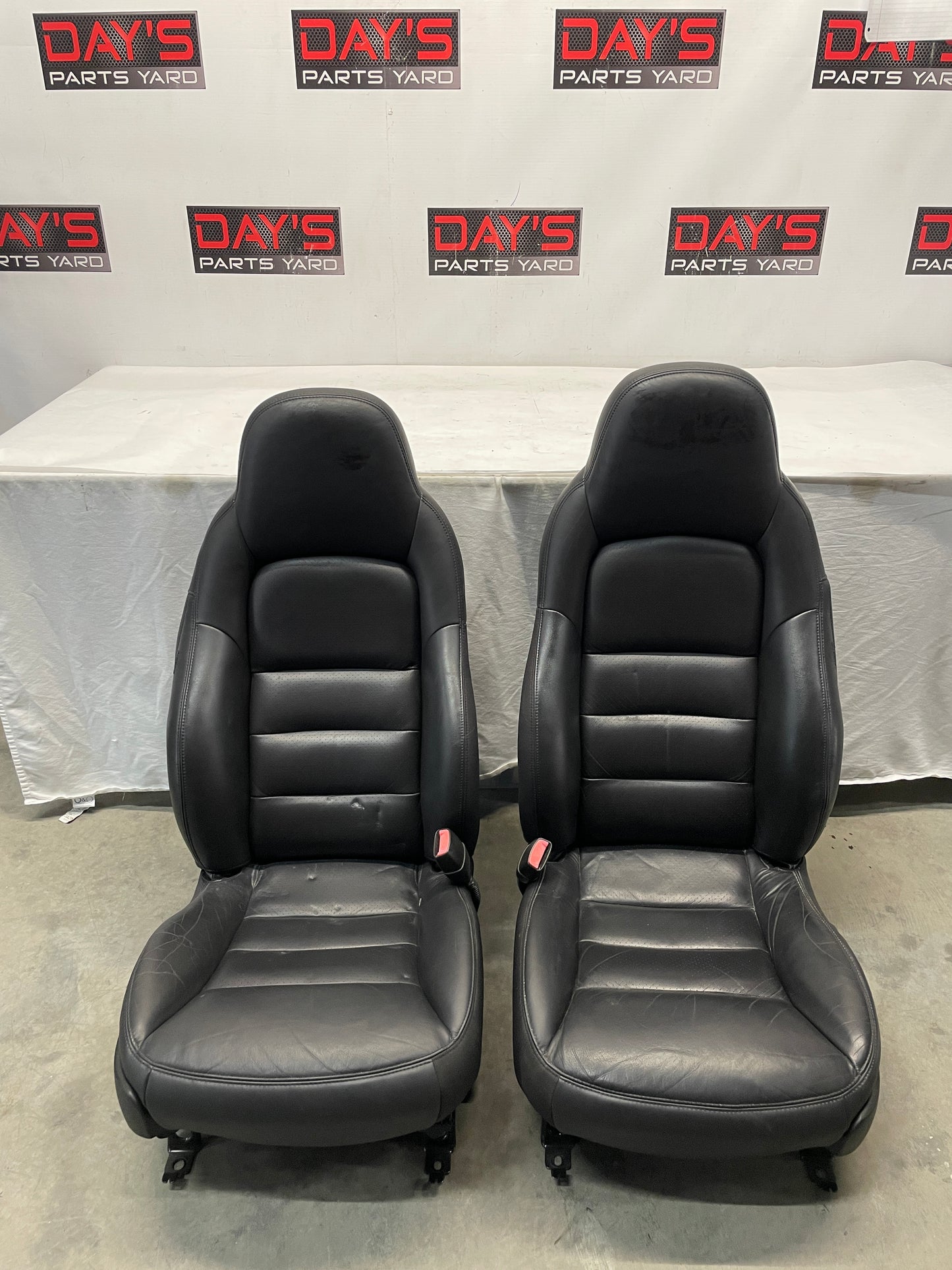 2005 Chevy C6 Corvette Front Seats Black Leather OEM - Day's Parts Yard