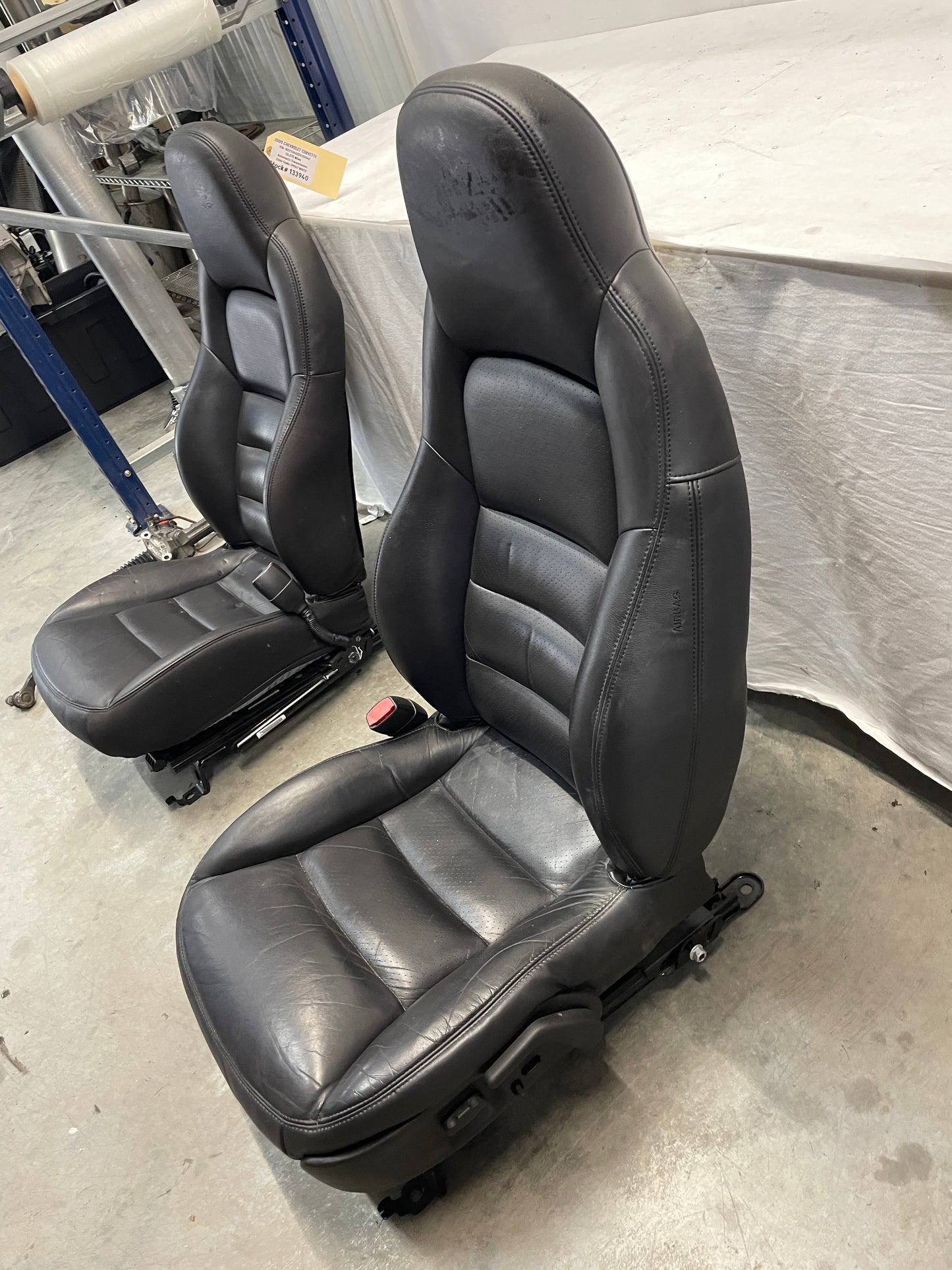 2005 Chevy C6 Corvette Front Seats Black Leather OEM - Day's Parts Yard