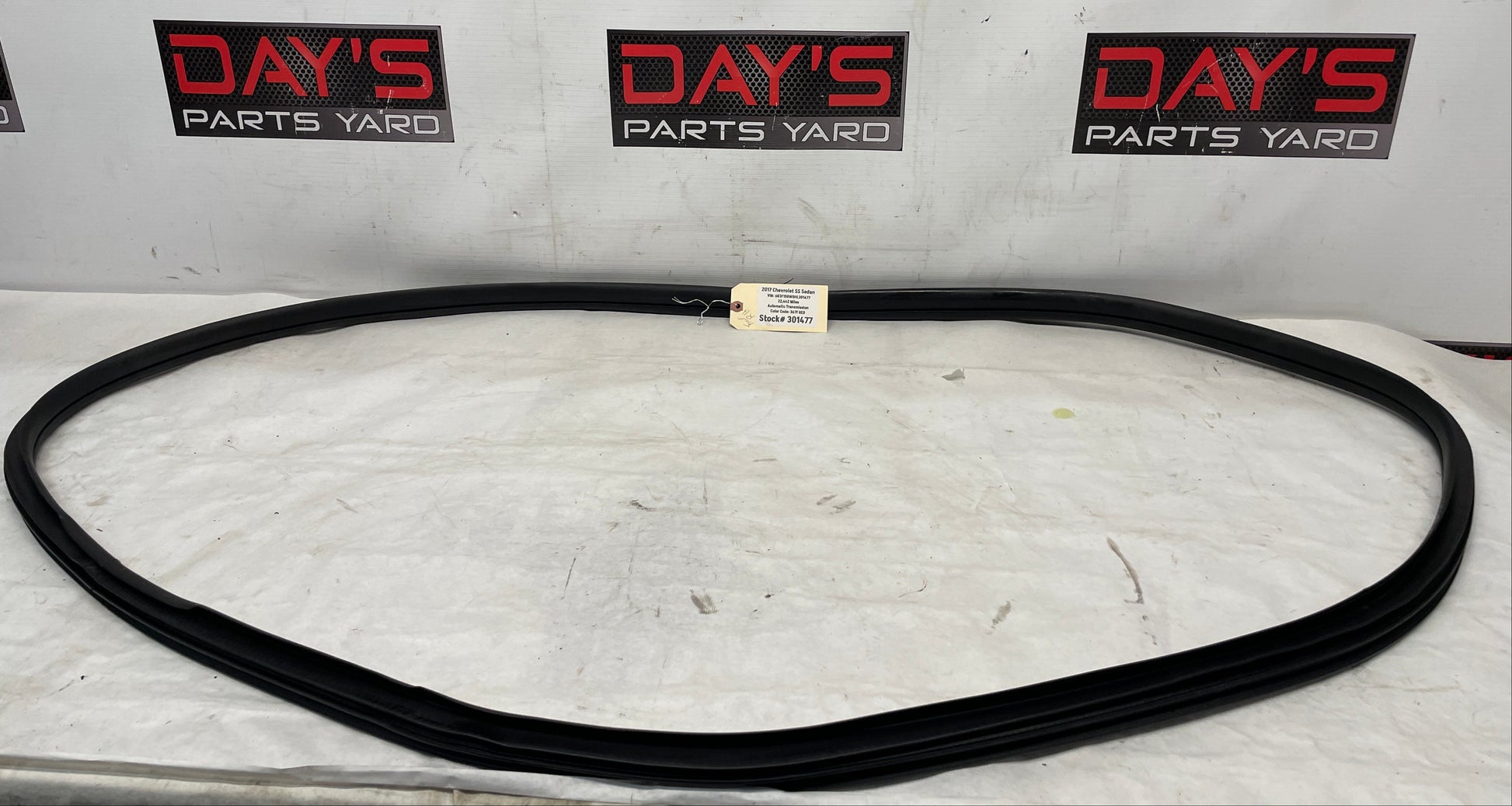 2017 Chevy SS Sedan RH Passenger  Front Door Rubber Weather Strip OEM - Day's Parts Yard