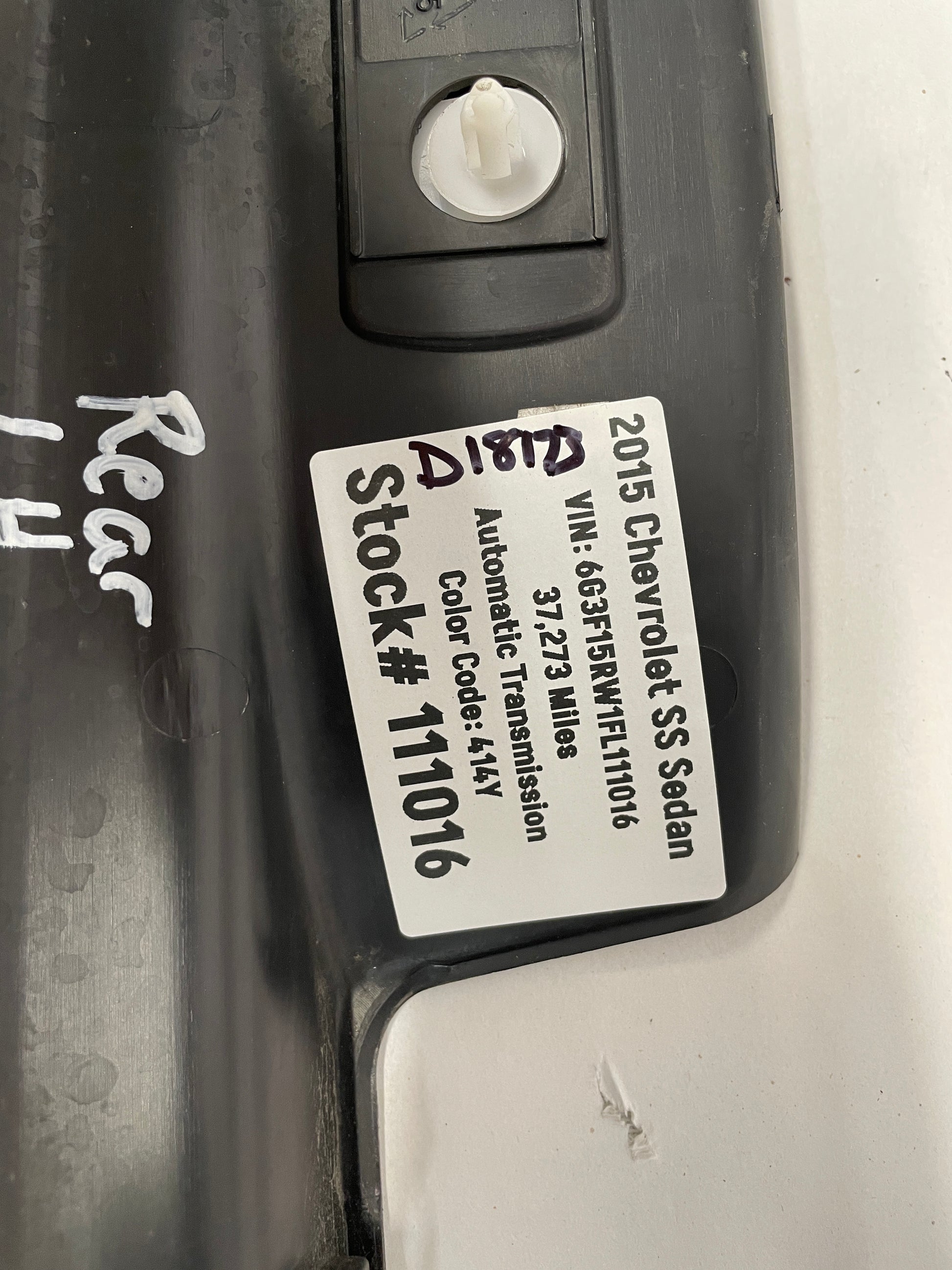 2015 Chevy SS Sedan LH Driver Rear Sill Scuff Plate PanelTrim  OEM - Day's Parts Yard