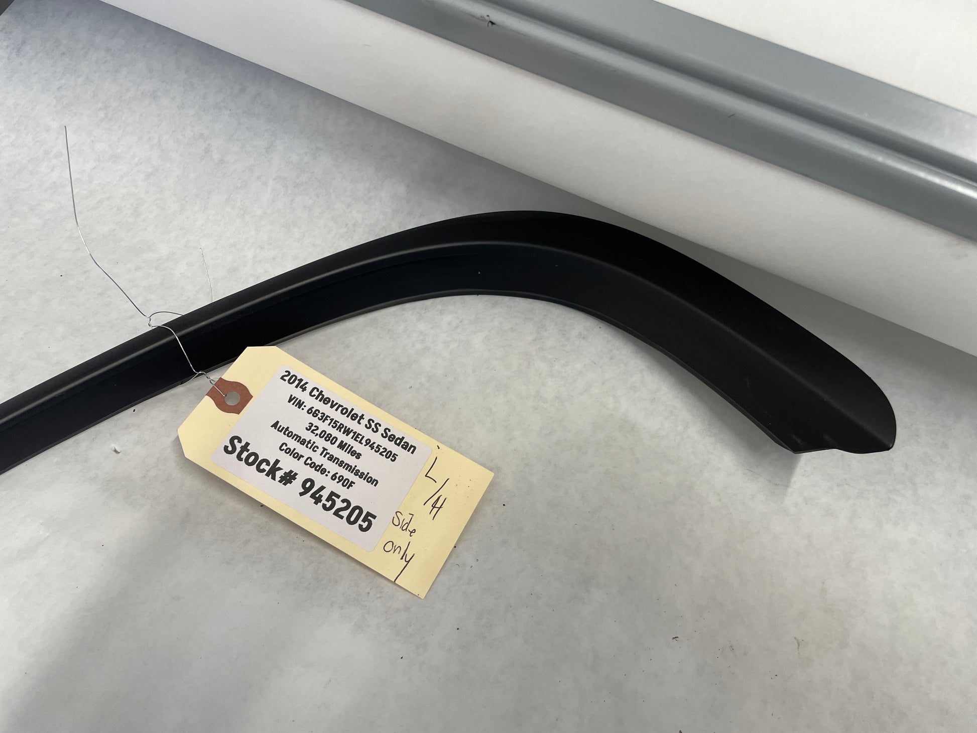 2014 Chevy SS Sedan LH Driver Roof Top Trim Black Molding OEM - Day's Parts Yard