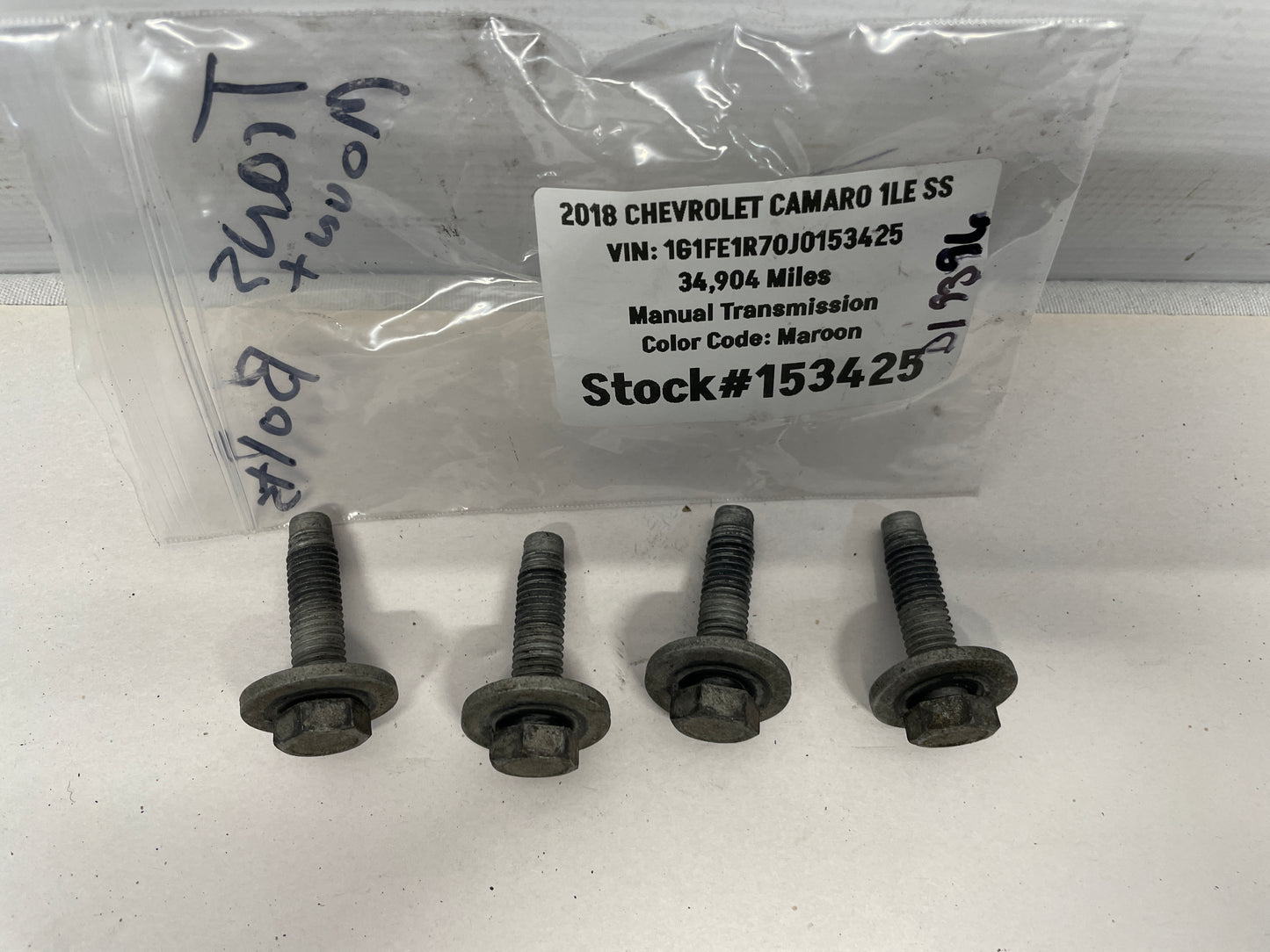 2018 Chevy Camaro 1LE SS Transmission Mount Bolts Hardware OEM - Day's Parts Yard