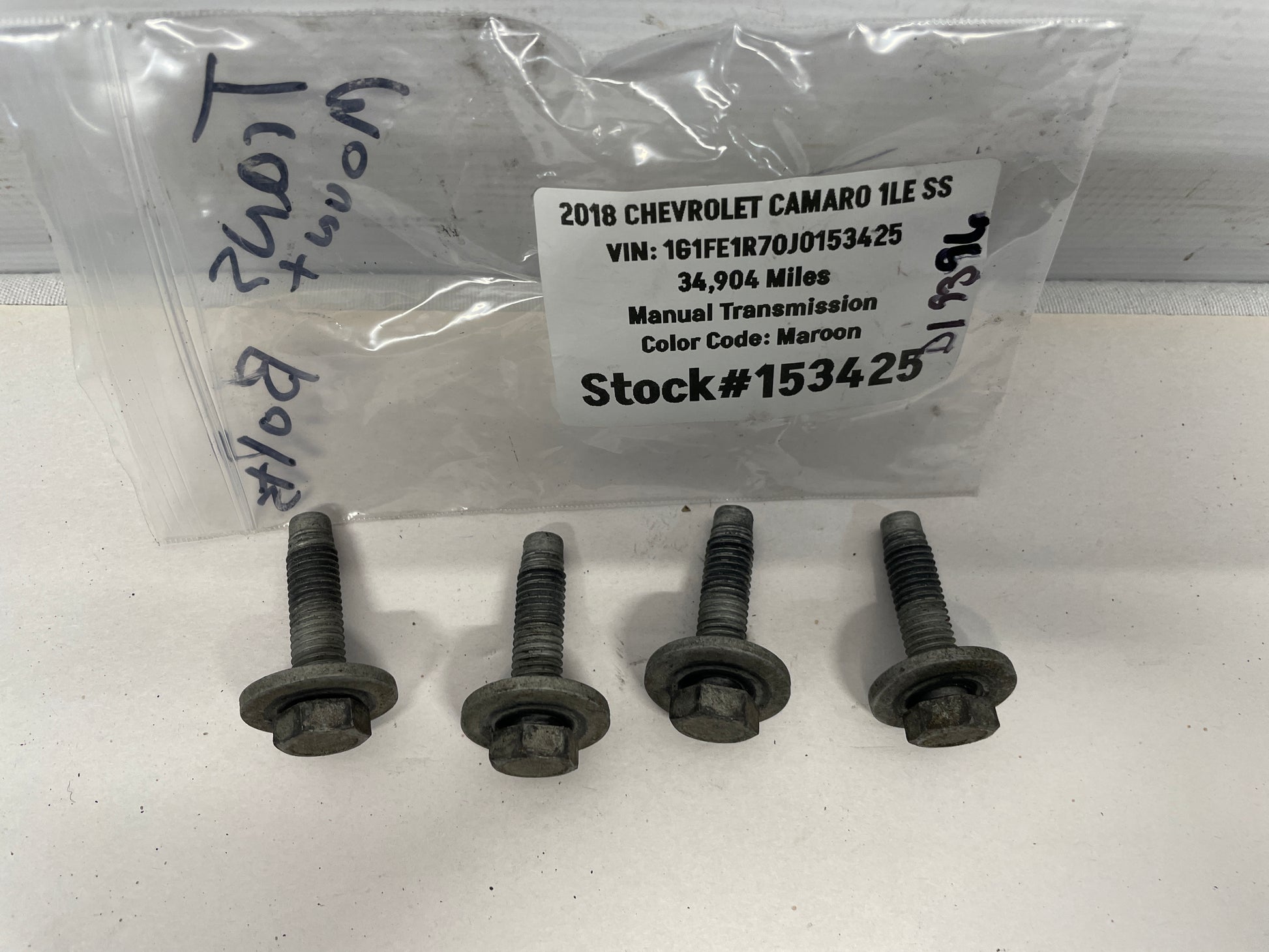 2018 Chevy Camaro 1LE SS Transmission Mount Bolts Hardware OEM - Day's Parts Yard