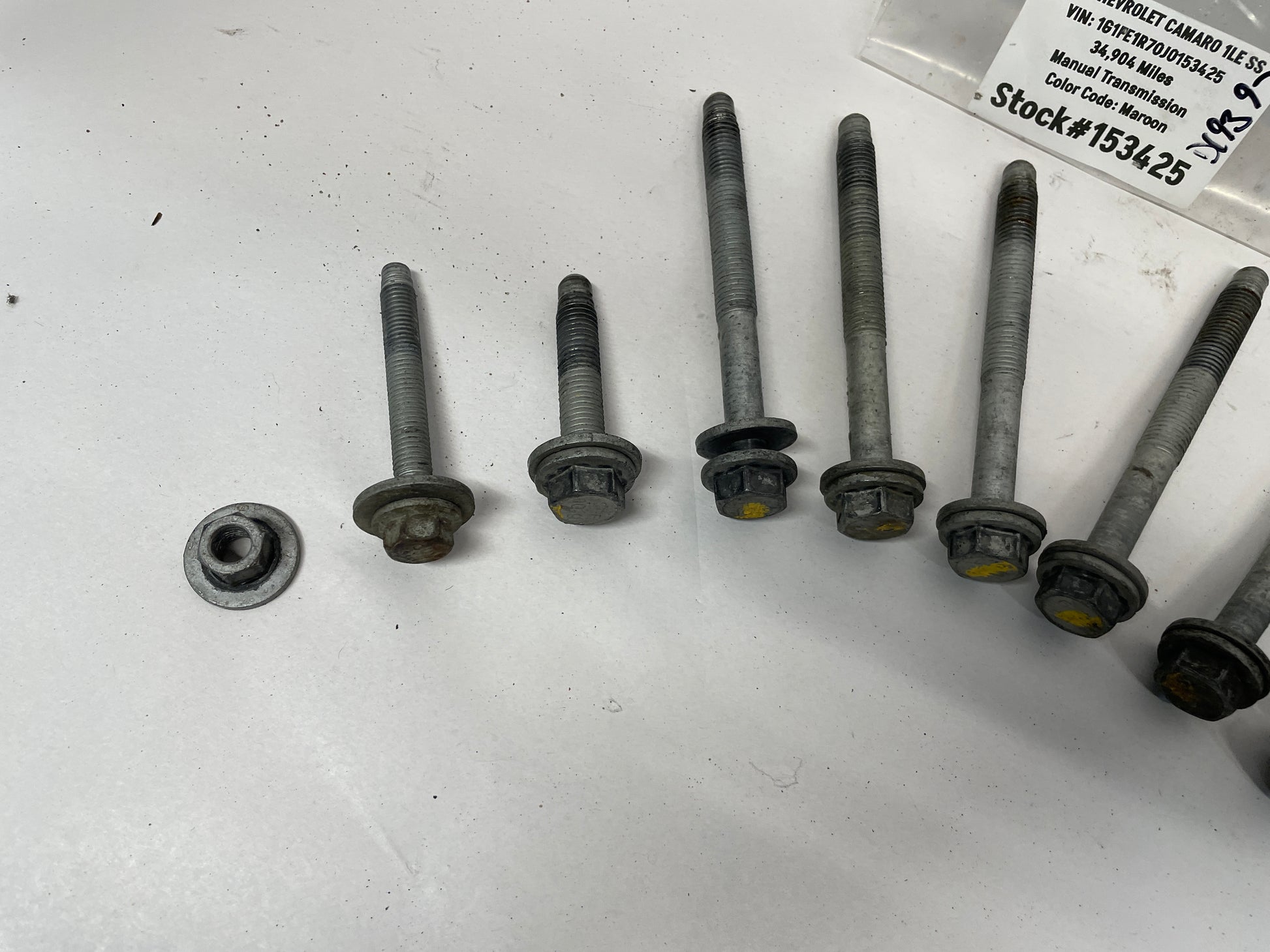 2018 Chevy Camaro 1LE SS Front Sub Frame K Member Bolts Hardware OEM - Day's Parts Yard