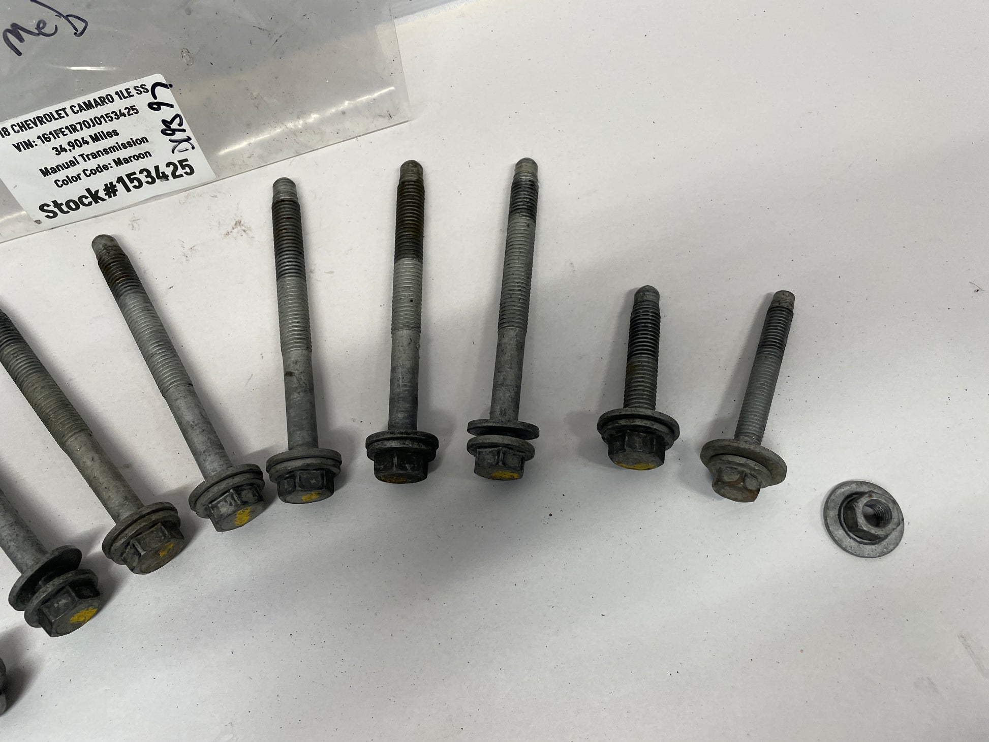 2018 Chevy Camaro 1LE SS Front Sub Frame K Member Bolts Hardware OEM - Day's Parts Yard