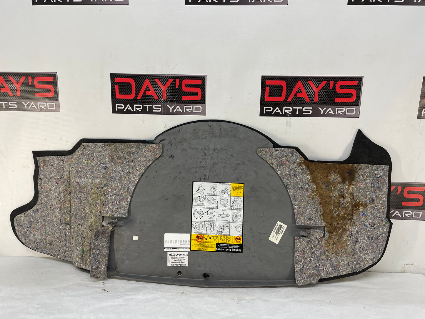 2005 Pontiac GTO Spare Wheel Tire Trunk Cargo Carpet Cargo Cover OEM