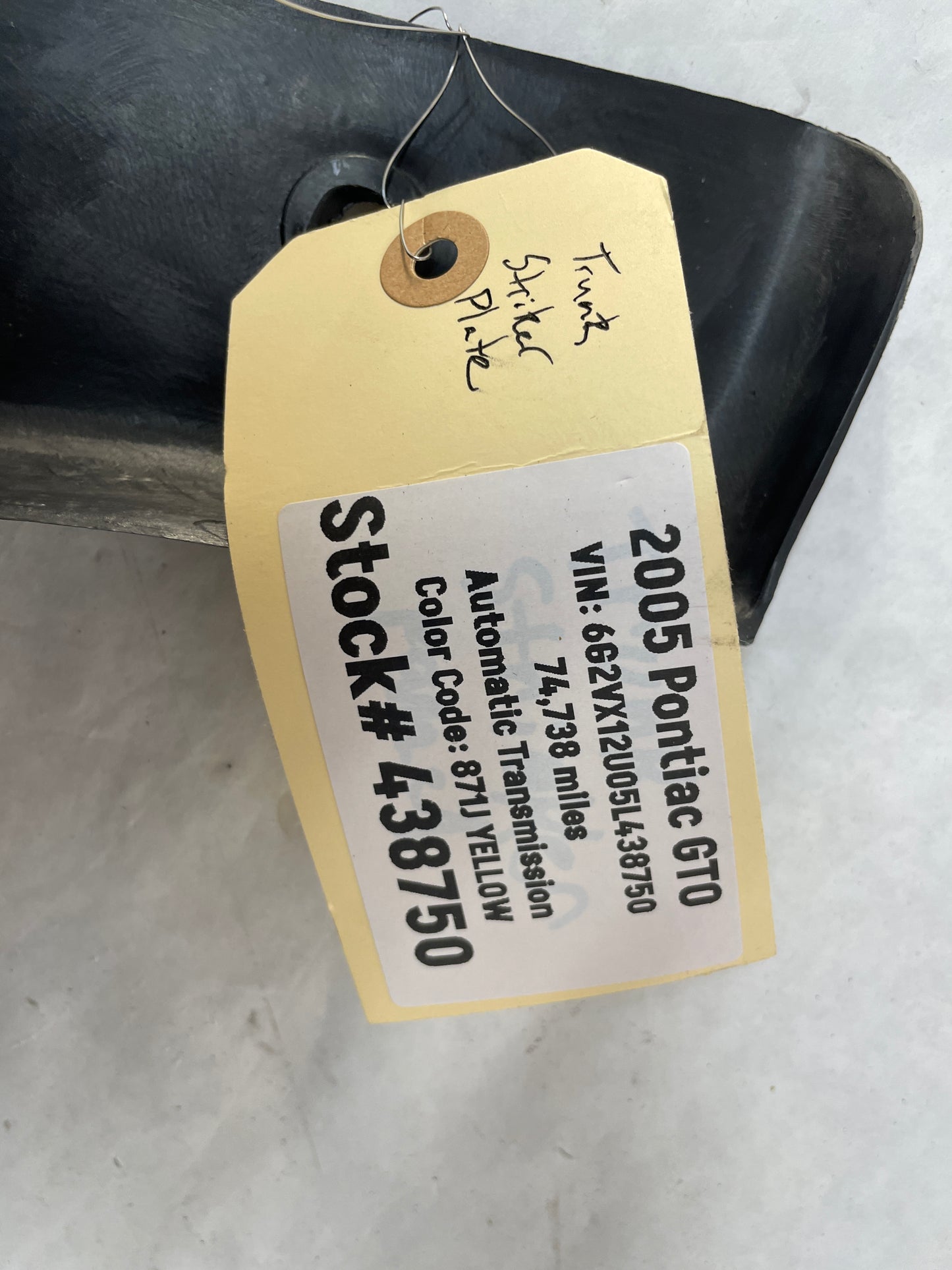 2005 Pontiac GTO Trunk Wall Plastic Rear End Cover Trim Panel OEM