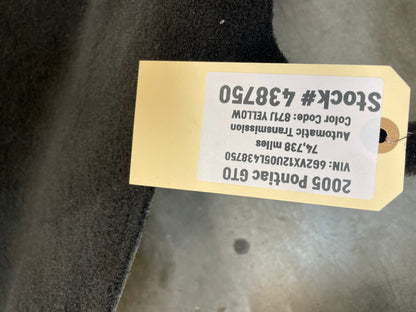 2005 Pontiac GTO Complete Interior Floor Carpet OEM