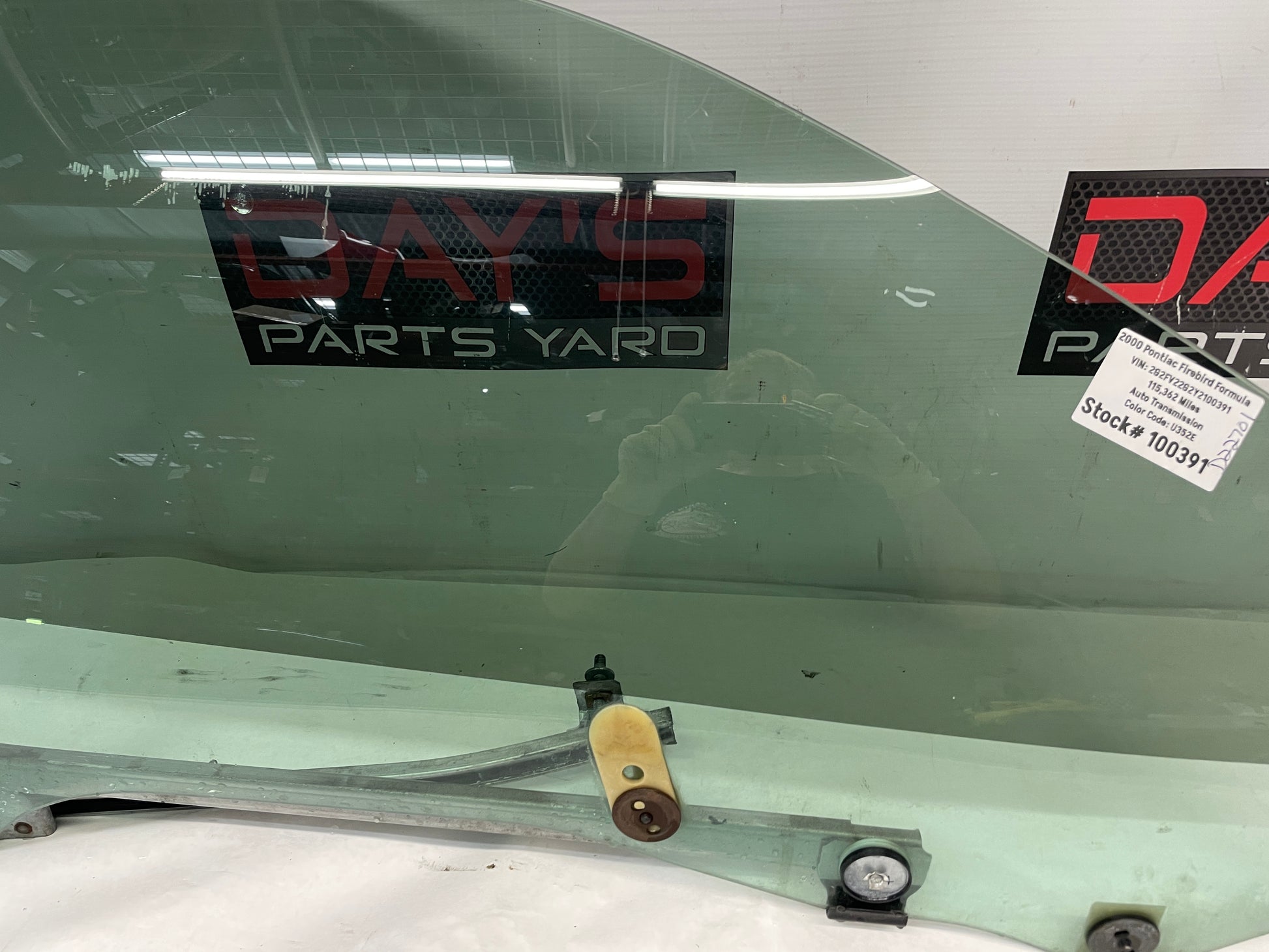 2000 Pontiac Firebird Formula RH Passenger Door Window Glass OEM - Day's Parts Yard