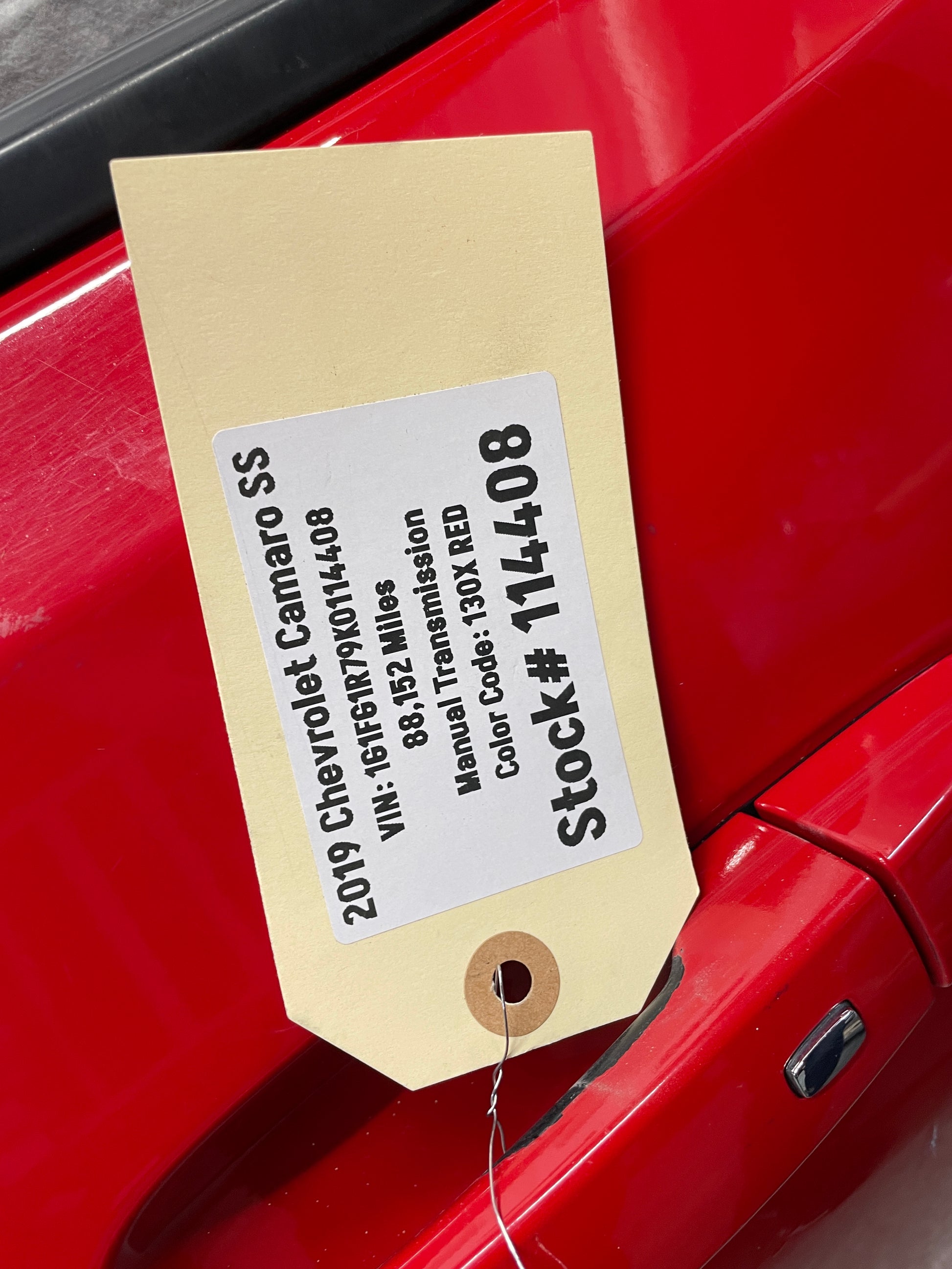 2019 Chevy Camaro  RH Passenger Front Exterior Door Red OEM - Day's Parts Yard