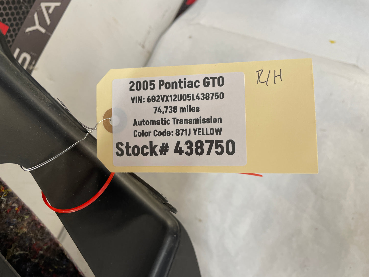 2005 Pontiac GTO RH Passenger Rear Interior Quarter Door Panel Trim Black OEM