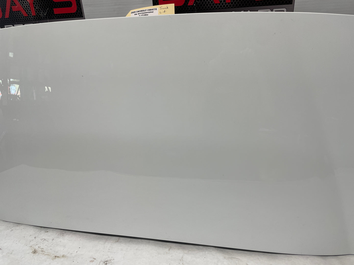 2005 Chevy C6 Corvette Convertible Trunk Deck Lid White OEM - Day's Parts Yard