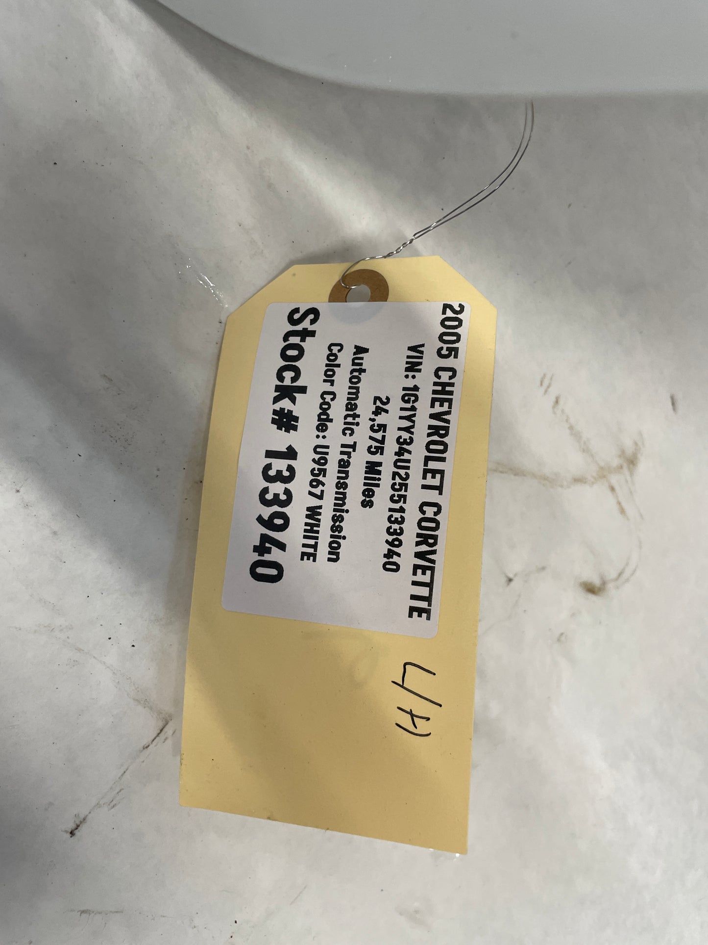 2005 Chevy C6 Corvette LH Driver Rear Fender Quarter Panel White OEM - Day's Parts Yard