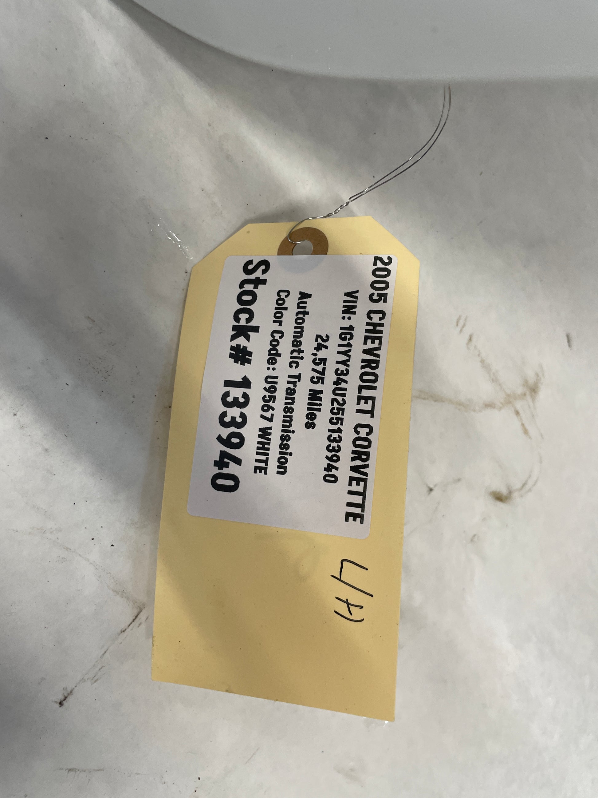 2005 Chevy C6 Corvette LH Driver Rear Fender Quarter Panel White OEM - Day's Parts Yard