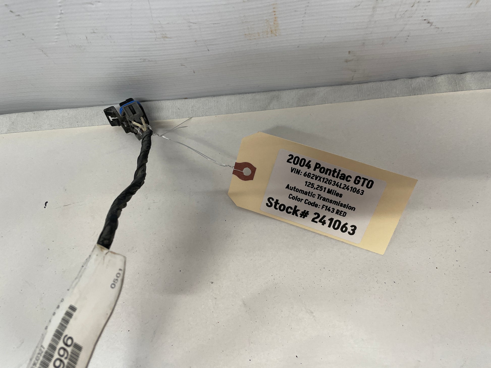 2004 Pontiac GTO Front Bumper Fog Light Wire Wiring Harness OEM DAMAGED - Day's Parts Yard