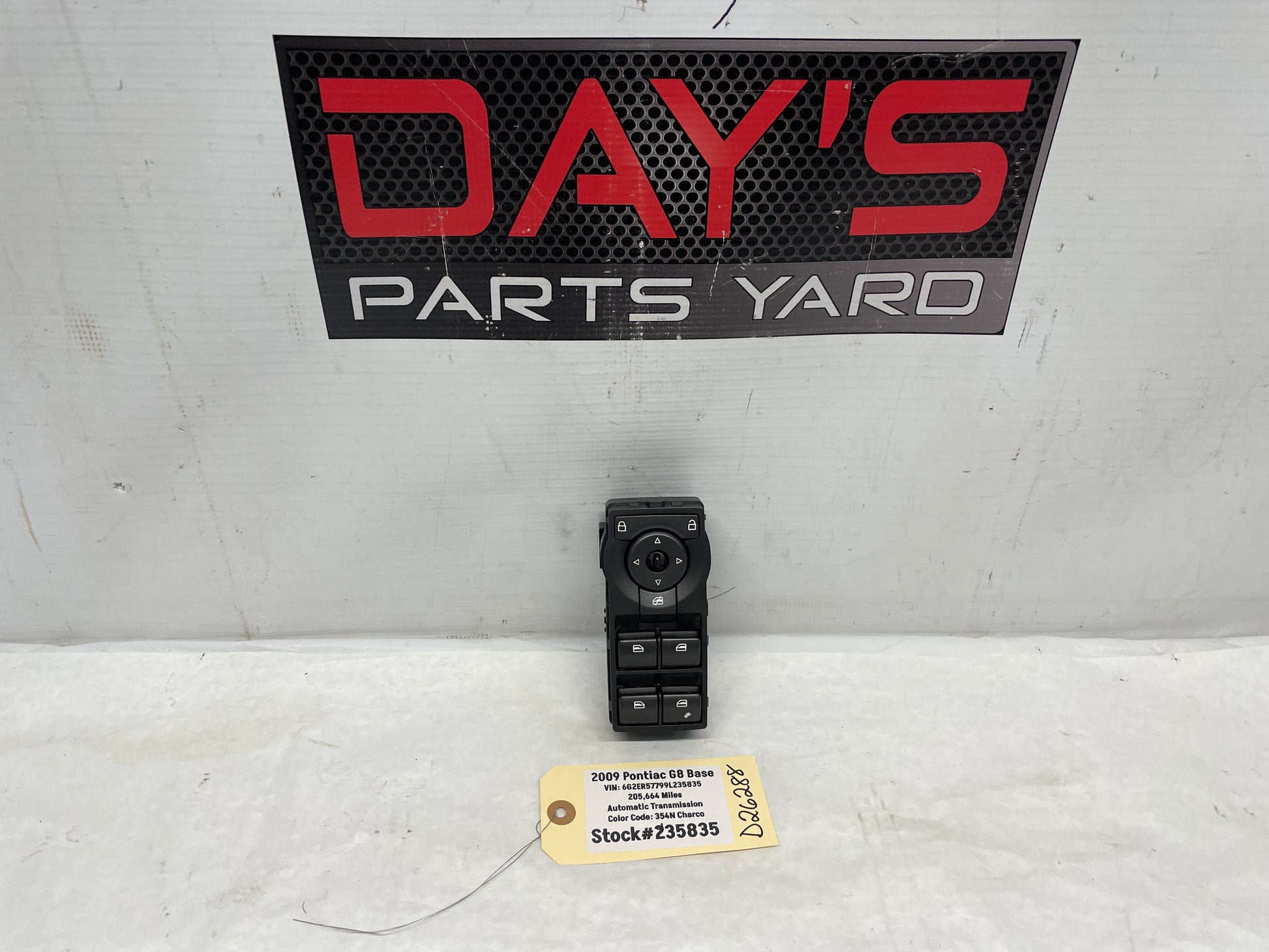 2009 Pontiac G8 Base Master Power Window Mirror Switch OEM - Day's Parts Yard