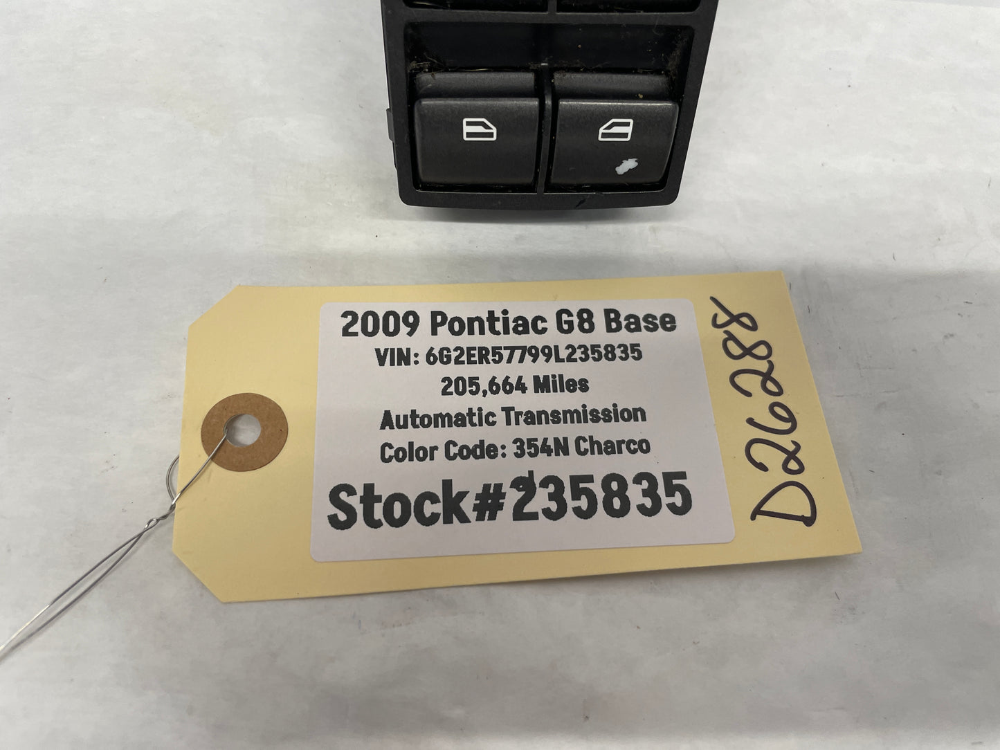 2009 Pontiac G8 Base Master Power Window Mirror Switch OEM - Day's Parts Yard