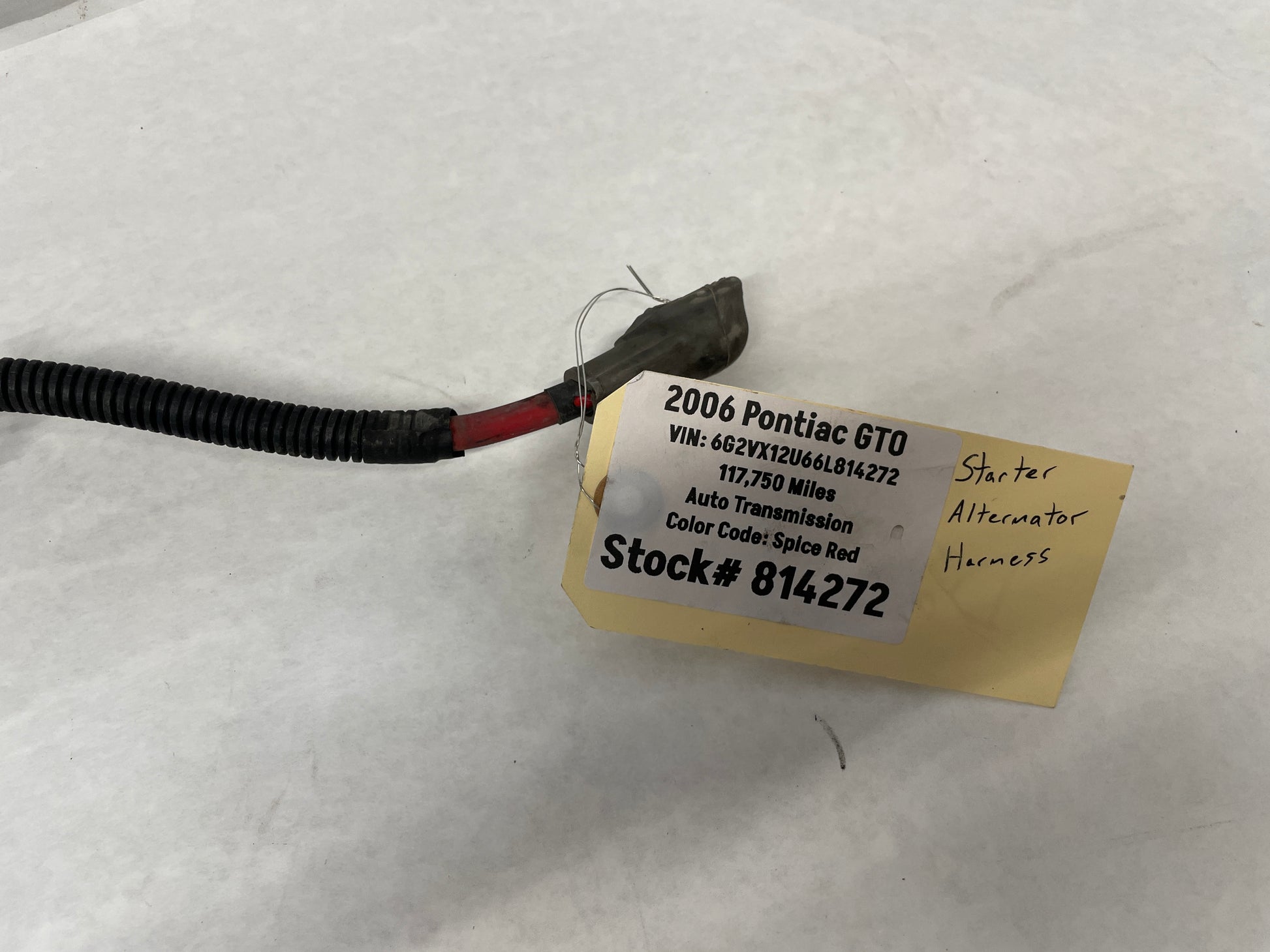 2006 Pontiac GTO Starter Alternator Positive Negative Battery Cable Wire Wiring Harness OEM - Day's Parts Yard