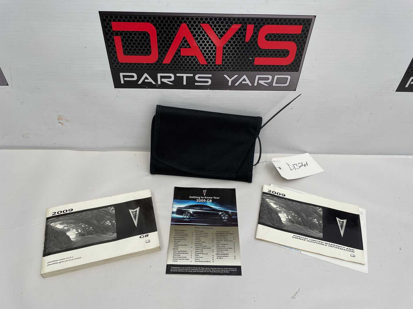 2009 Pontiac G8 GT Owners Manual Book OEM - Day's Parts Yard