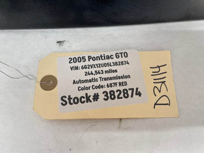 2005 Pontiac GTO LH Driver Exterior B Pillar Window Trim Applique Cover OEM - Day's Parts Yard