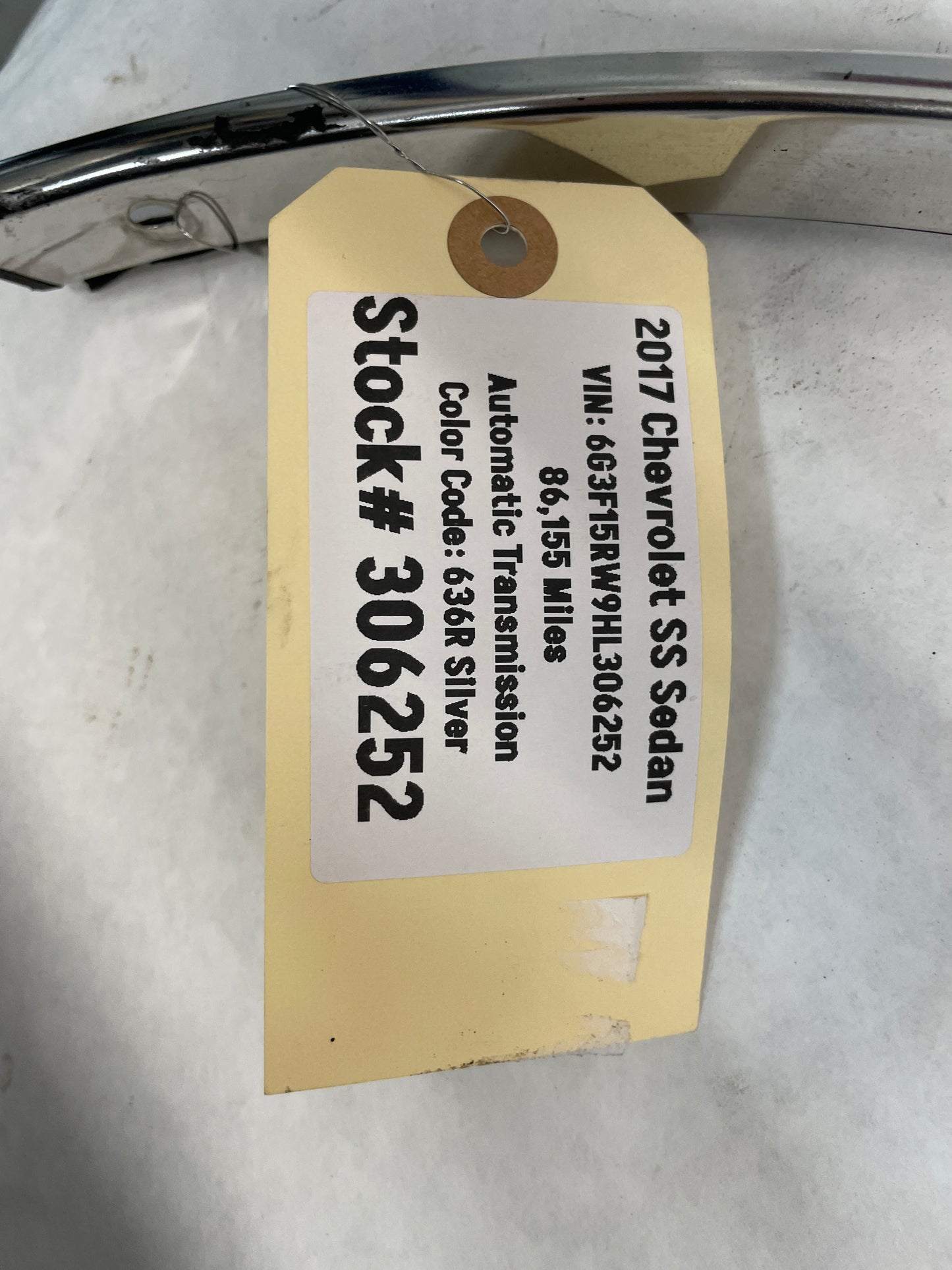 2017 Chevy SS Sedan RH Passenger Chrome Roof Door Top Molding Trim OEM - Day's Parts Yard